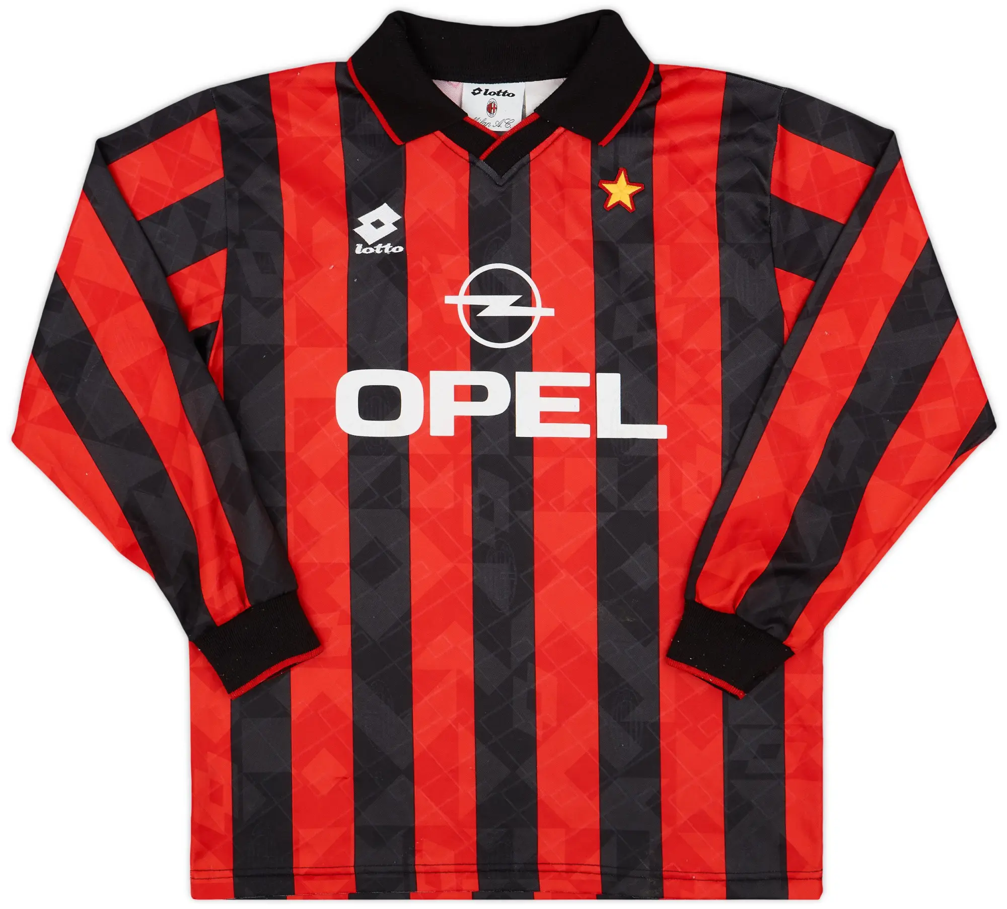 Lotto 1994-95 AC Milan Home L/S Shirt - 9/10 - (L)