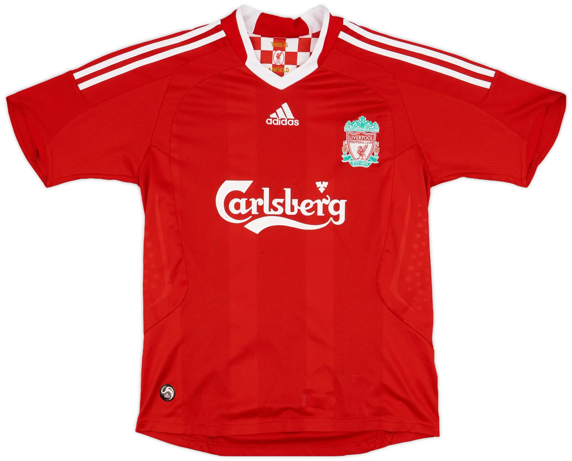 adidas 2008-10 Liverpool Home Shirt - 7/10 - (XL.Boys)