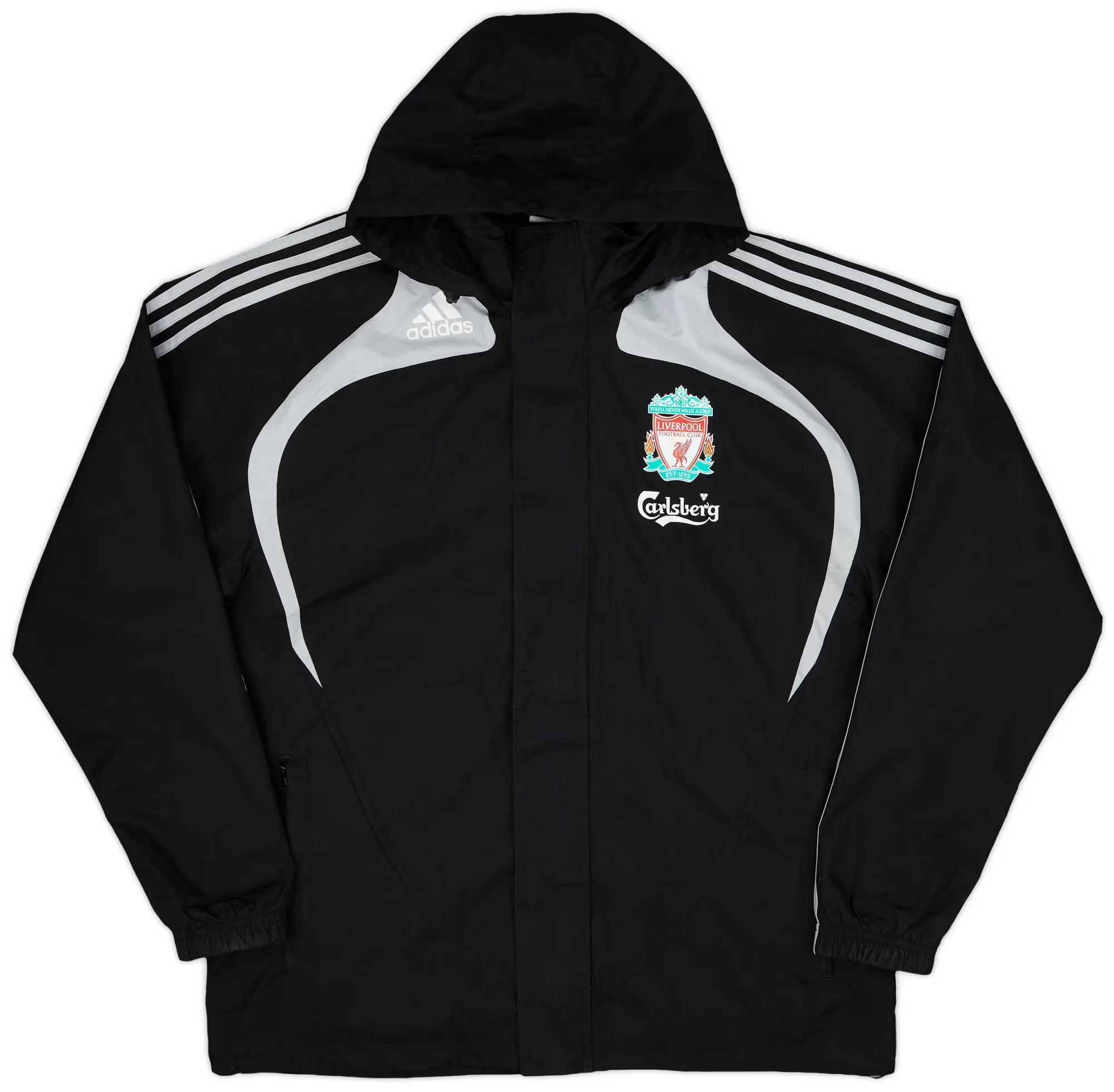 2008-09 Liverpool adidas Hooded Rain Jacket - 9/10 - (M/L)