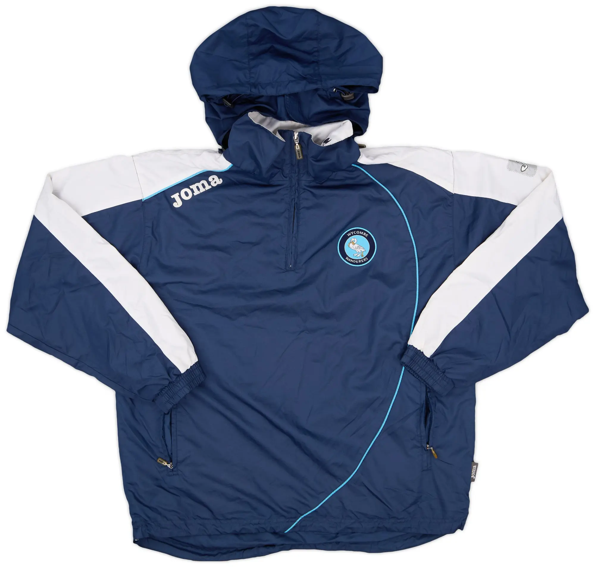 2009-11 Wycombe Wanderers Joma 1/4 Zip Hooded Rain Jacket - 10/10 - (M)