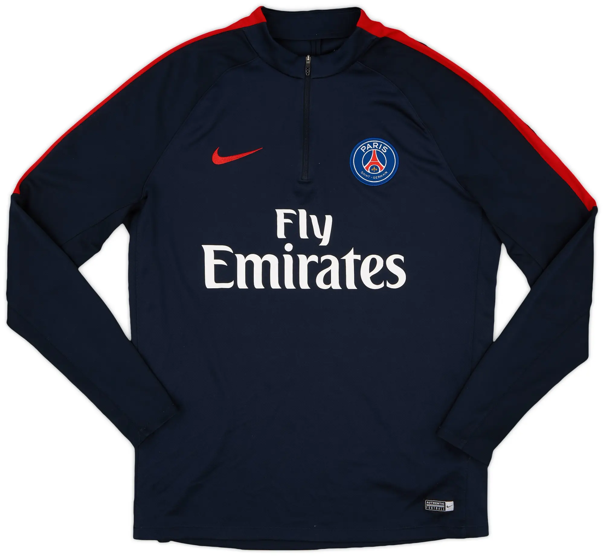 2016-17 Paris Saint-Germain Nike 1/4 Zip Drill Top - 9/10 - (XL)