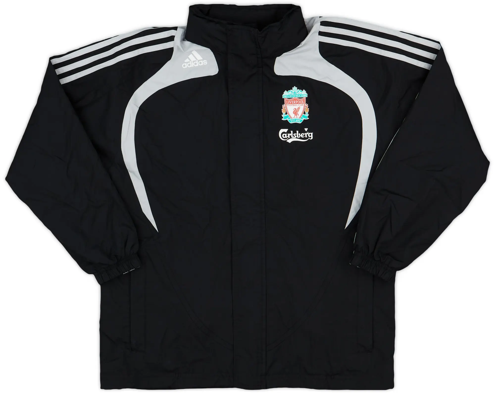 2008-09 Liverpool adidas Hooded Rain Jacket - 8/10 - (M.Boys)