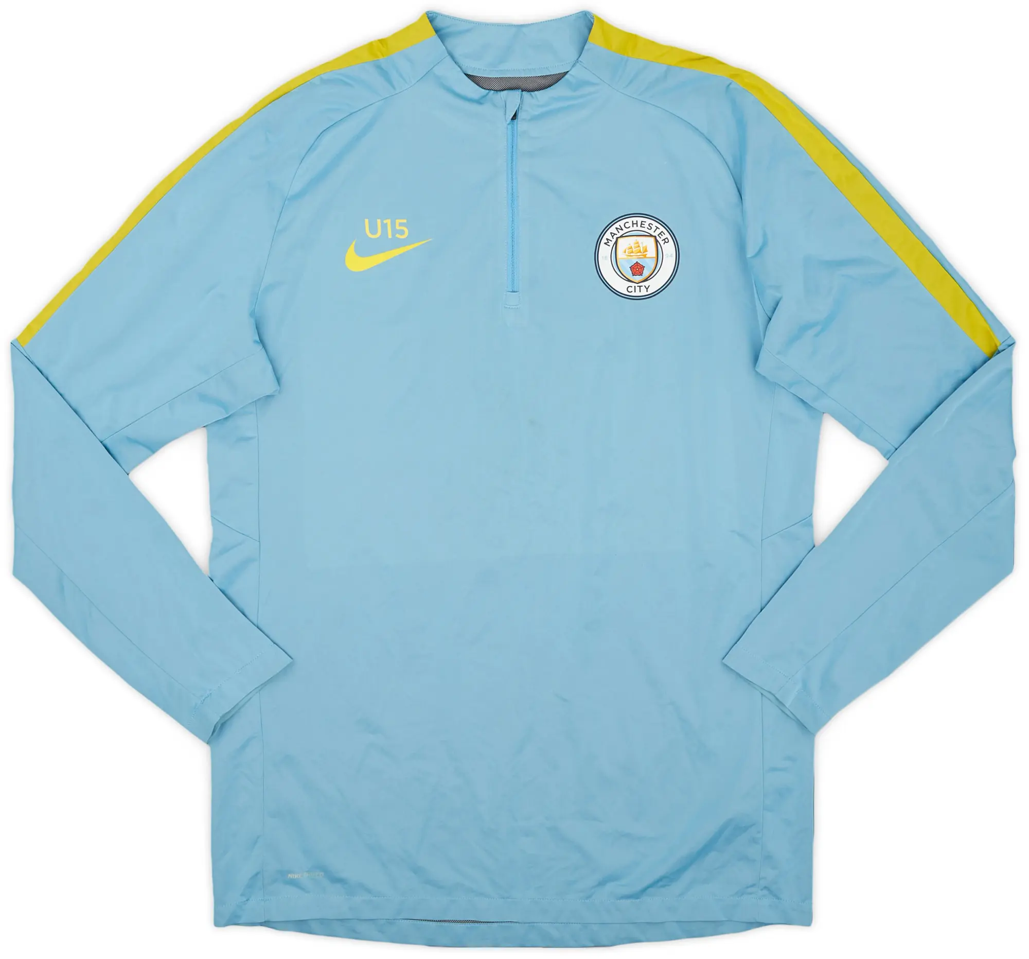 Nike 2016-17 Manchester City Youth Player Issue 1/4 Zip Drill Top U15 - 7/10 - (M)