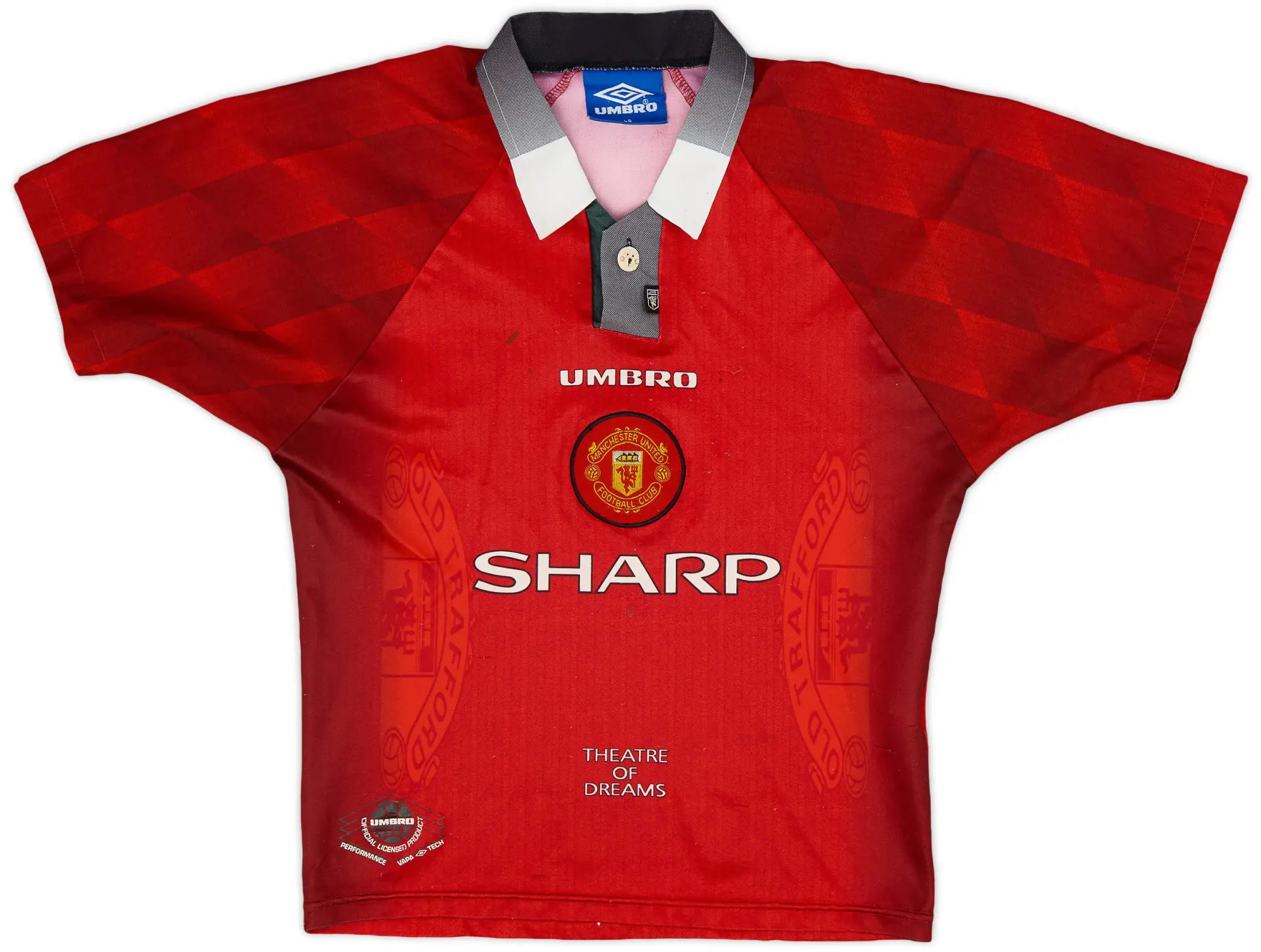 Umbro 1996-98 Manchester United Home Shirt - 6/10 - (L.Boys)