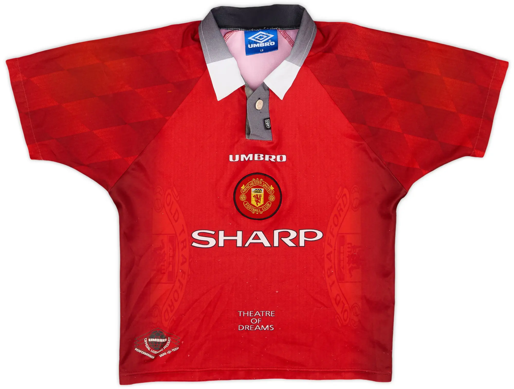 Umbro 1996-98 Manchester United Home Shirt - 5/10 - (L.Boys)