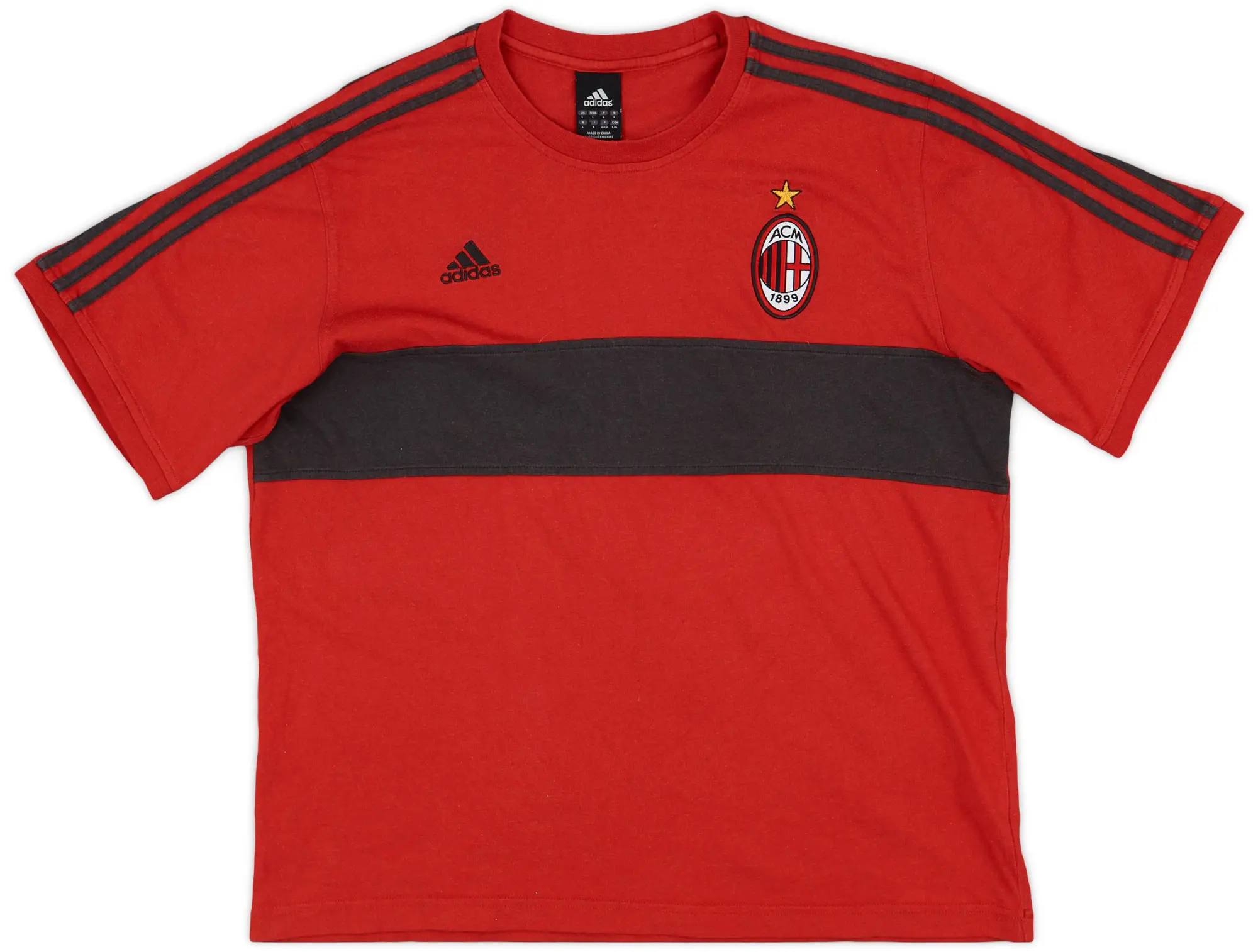 2005-06 AC Milan adidas Cotton Tee - 8/10 - (L)