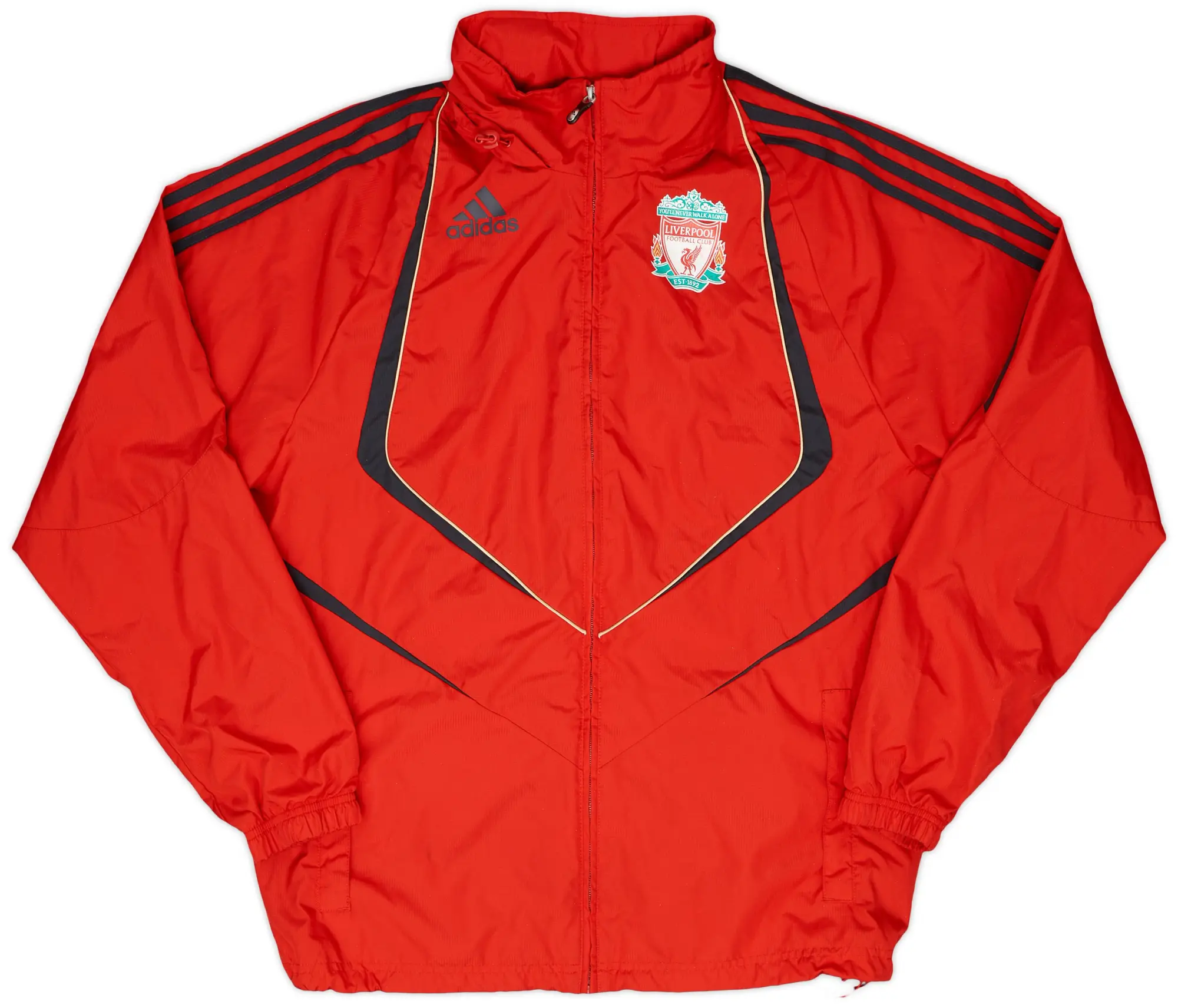 2009-10 Liverpool adidas Hooded Rain Jacket - 6/10 - (S/M)