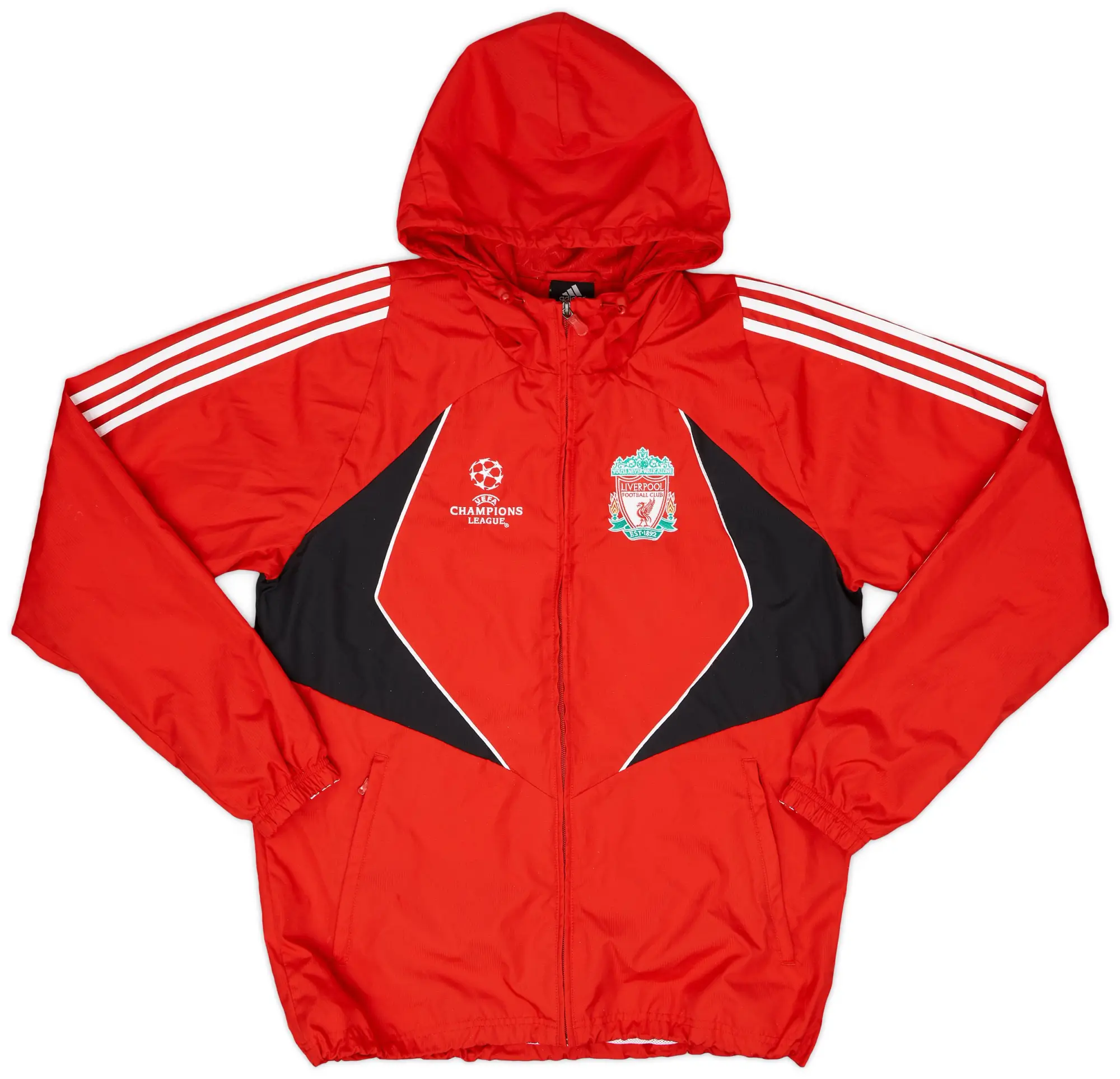 2007-08 Liverpool adidas CL Hooded Rain Jacket - 8/10 - (M)