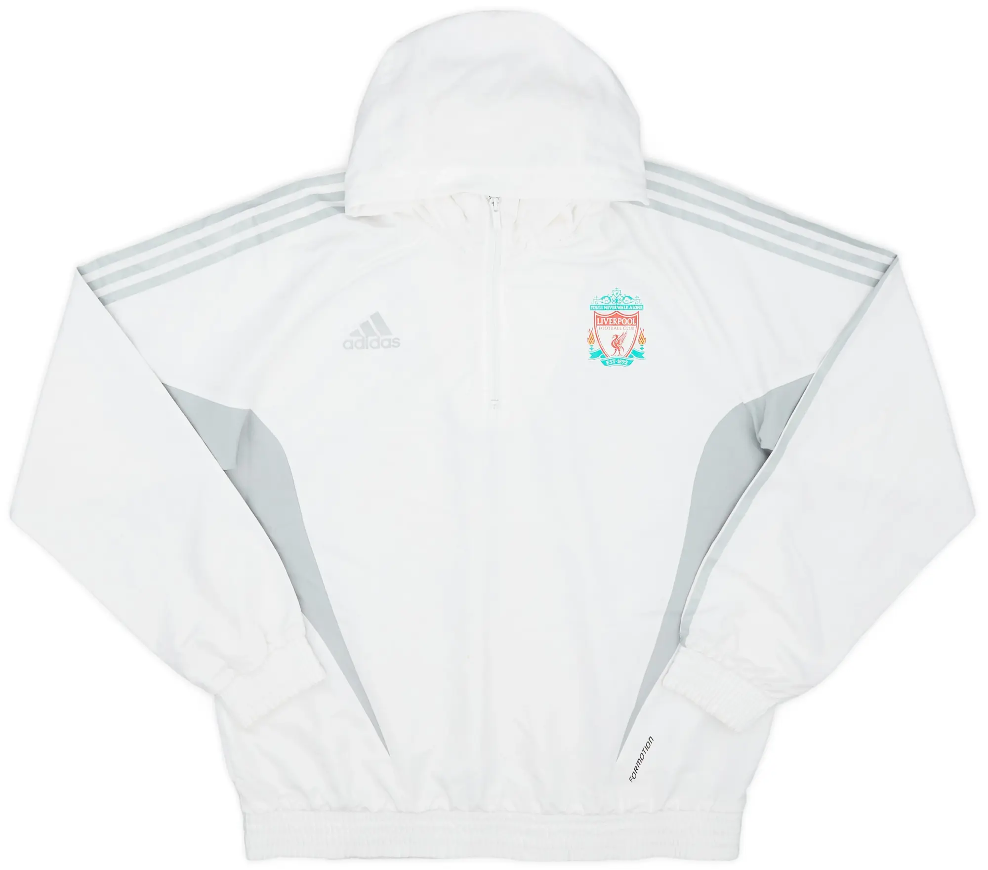 2008-09 Liverpool adidas Formotion 1/4 Zip Hooded Drill Top - 8/10 - (L)