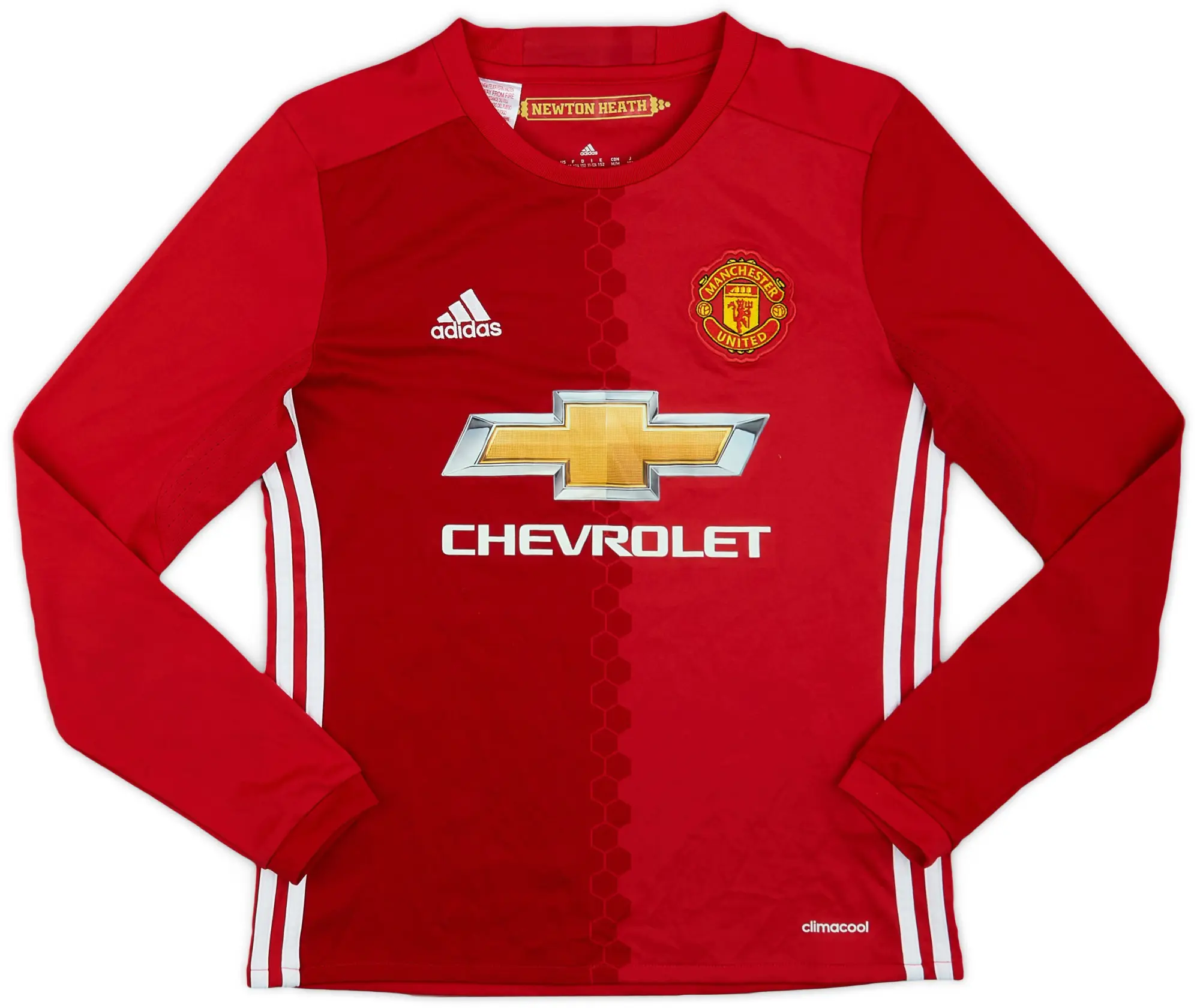 adidas 2016-17 Manchester United Home L/S Shirt - 8/10 - (M.Boys)