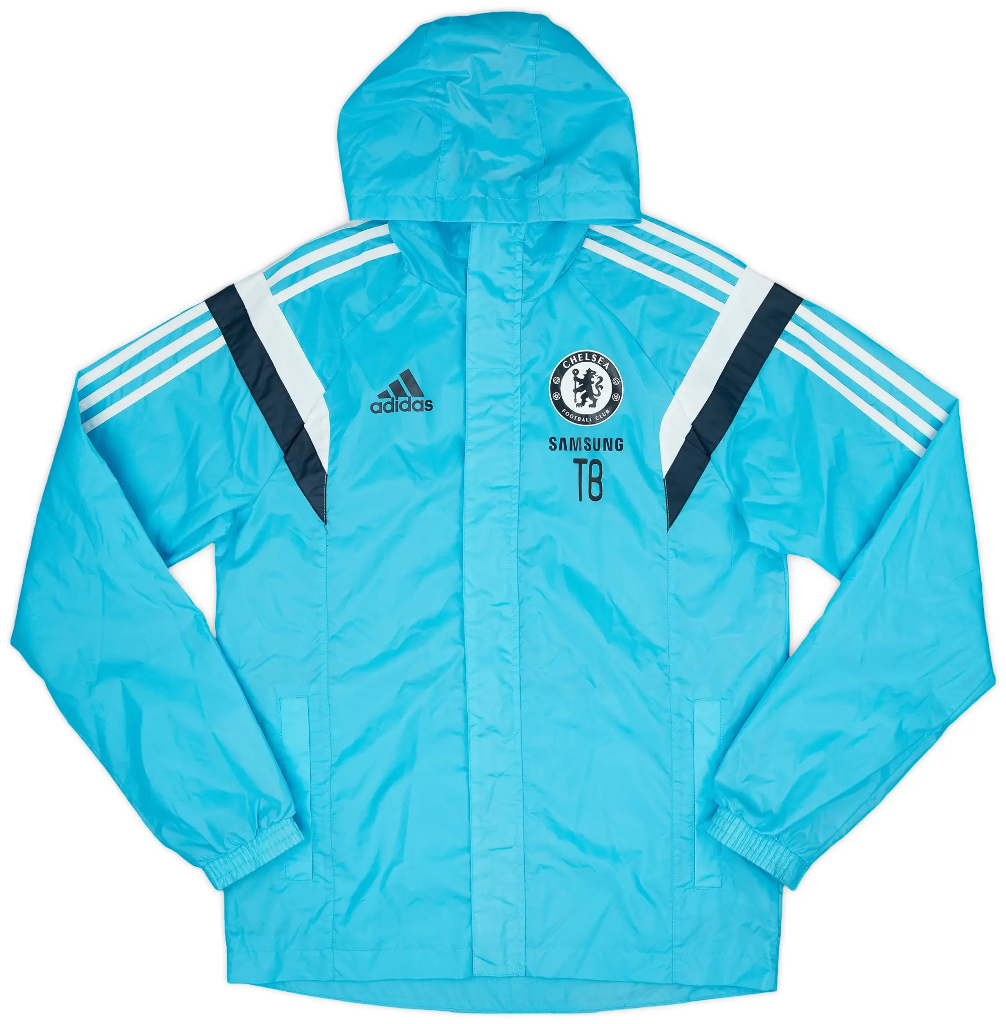 2014-15 Chelsea Staff Issue adidas Hooded Rain Jacket TB - 8/10 - (S)