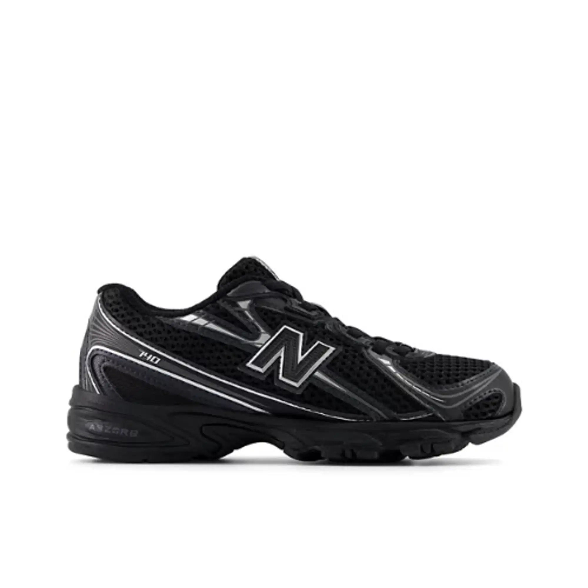 New Balance Kids' 740 BUNGEE LACE in Black/Grey Synthetic