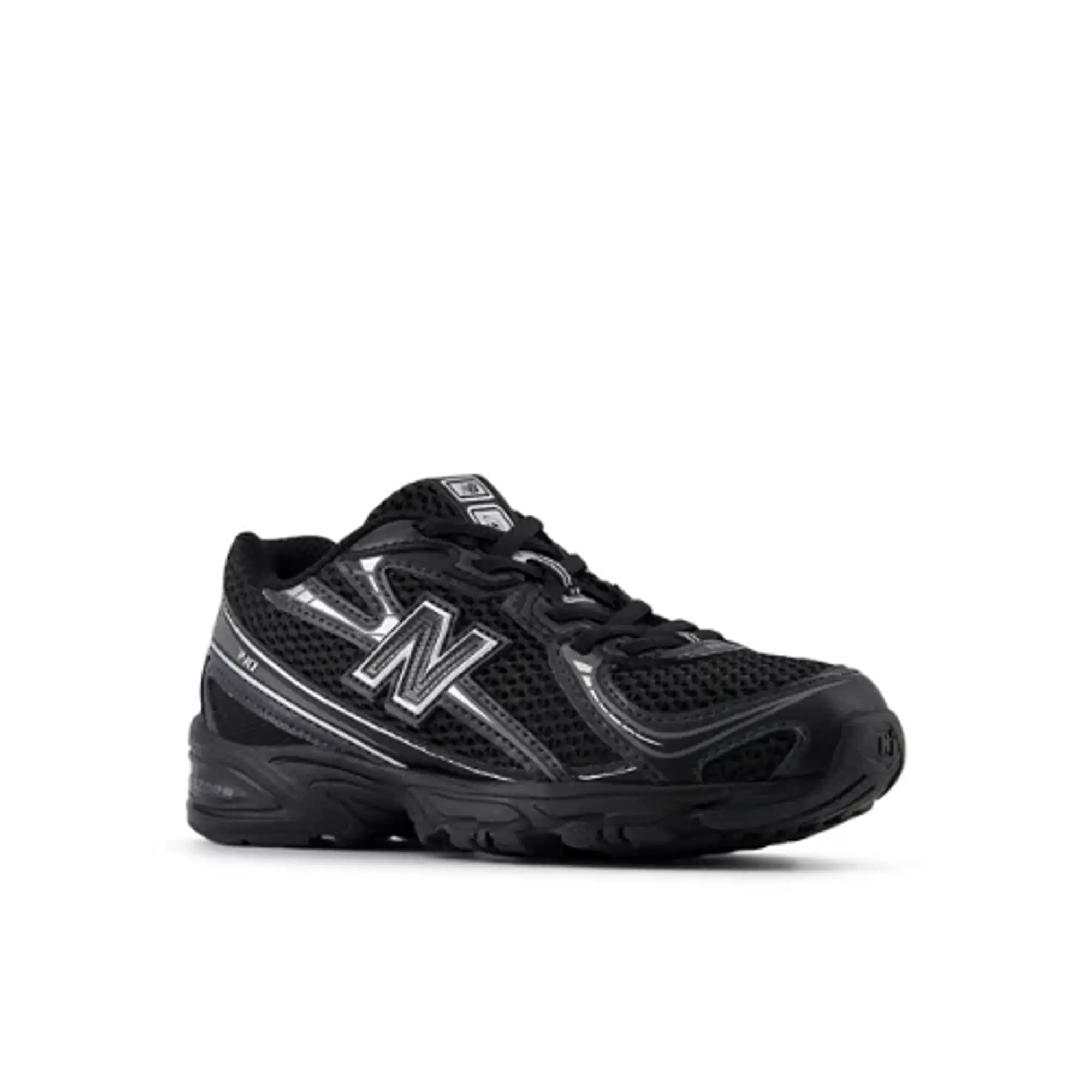 New Balance Kids' 740 BUNGEE LACE in Black/Grey Synthetic