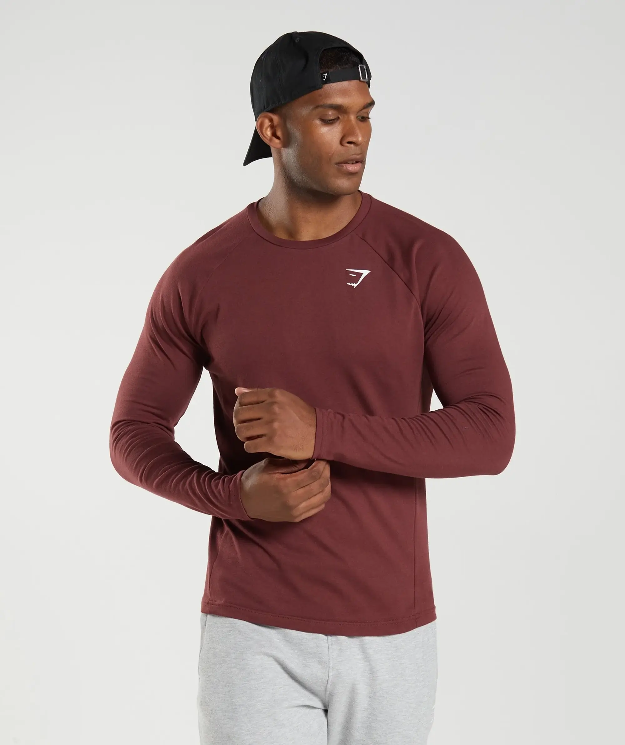 Gymshark React Long Sleeve Top - Cherry Brown