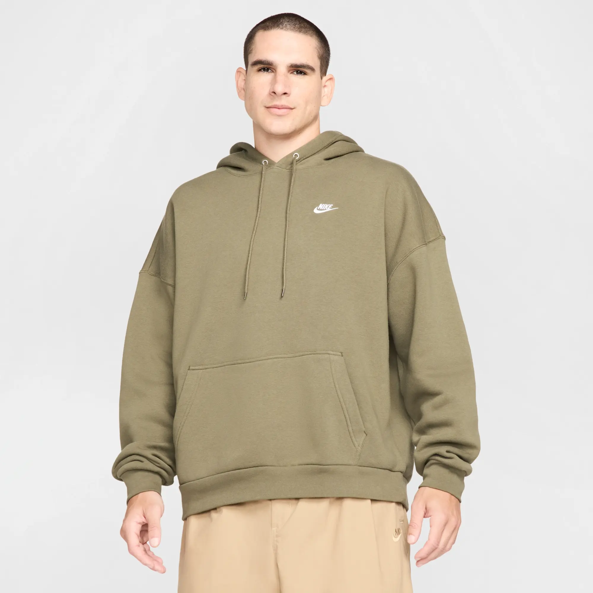 Nike Sportswear Club Men's Oversized Fleece Hoodie - Green - Cotton/Polyester