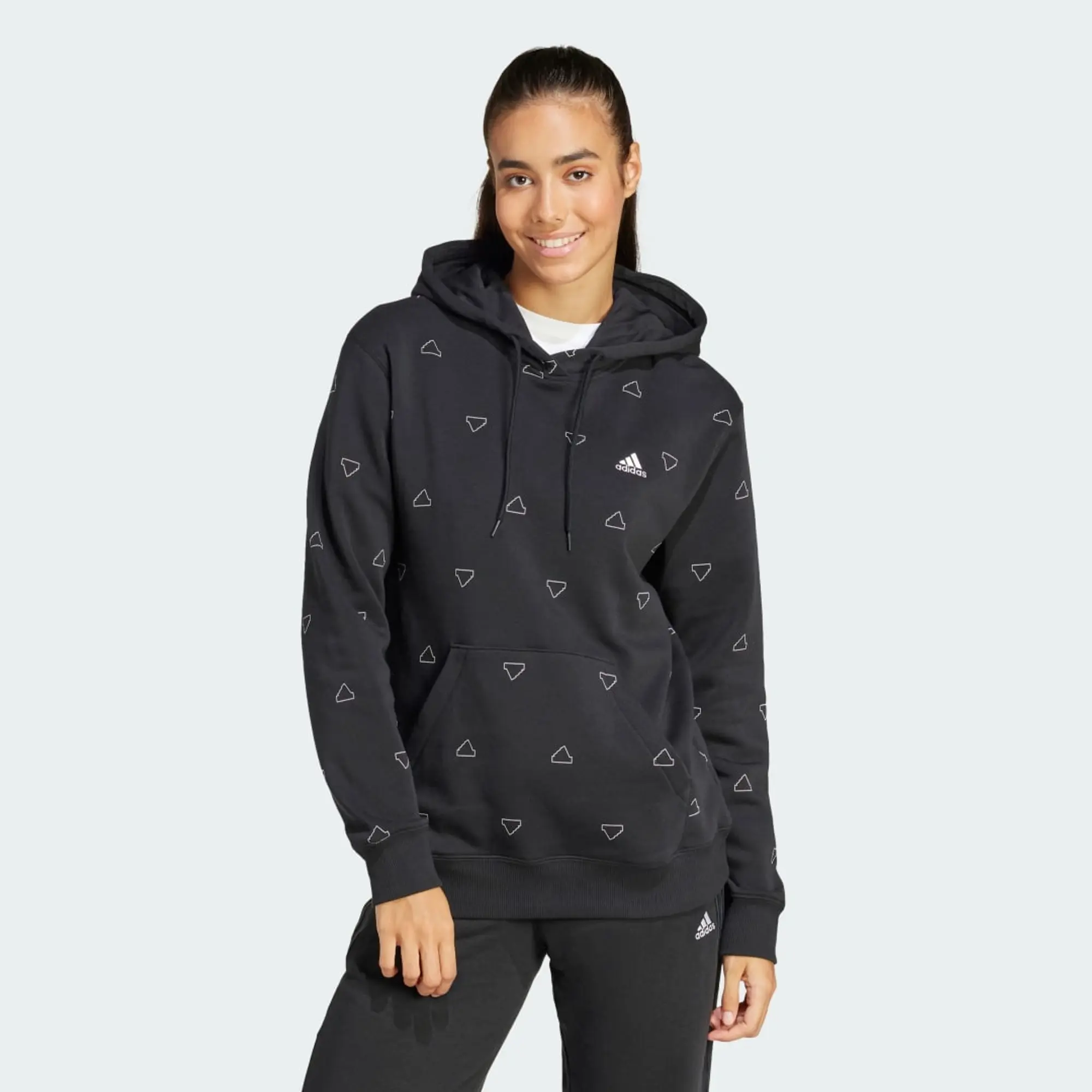 adidas Essentials Monogram Regular Fleece Graphic Hoodie