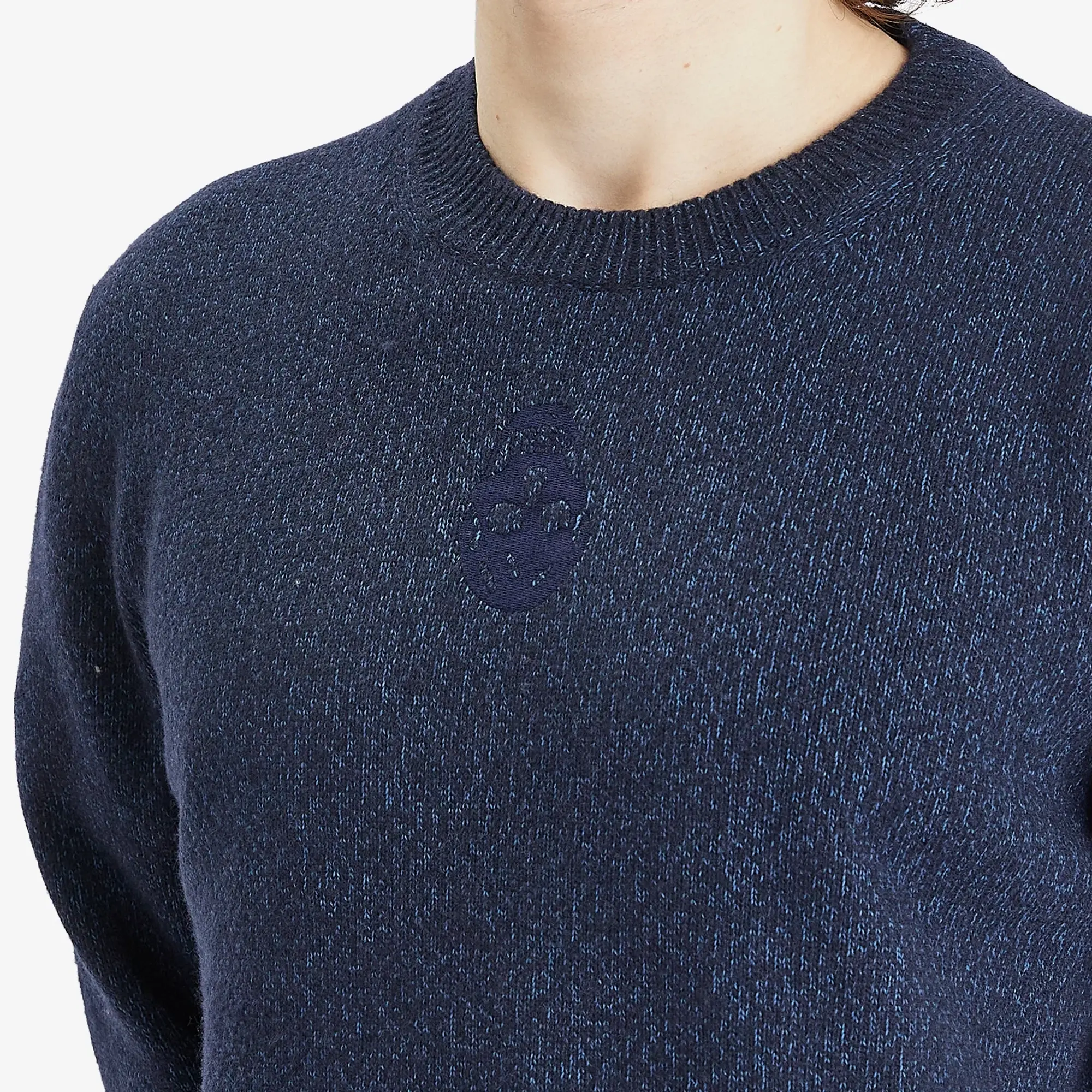Alexander McQueen Men's Upside Down Skull Logo Jumper Navy/Indigo