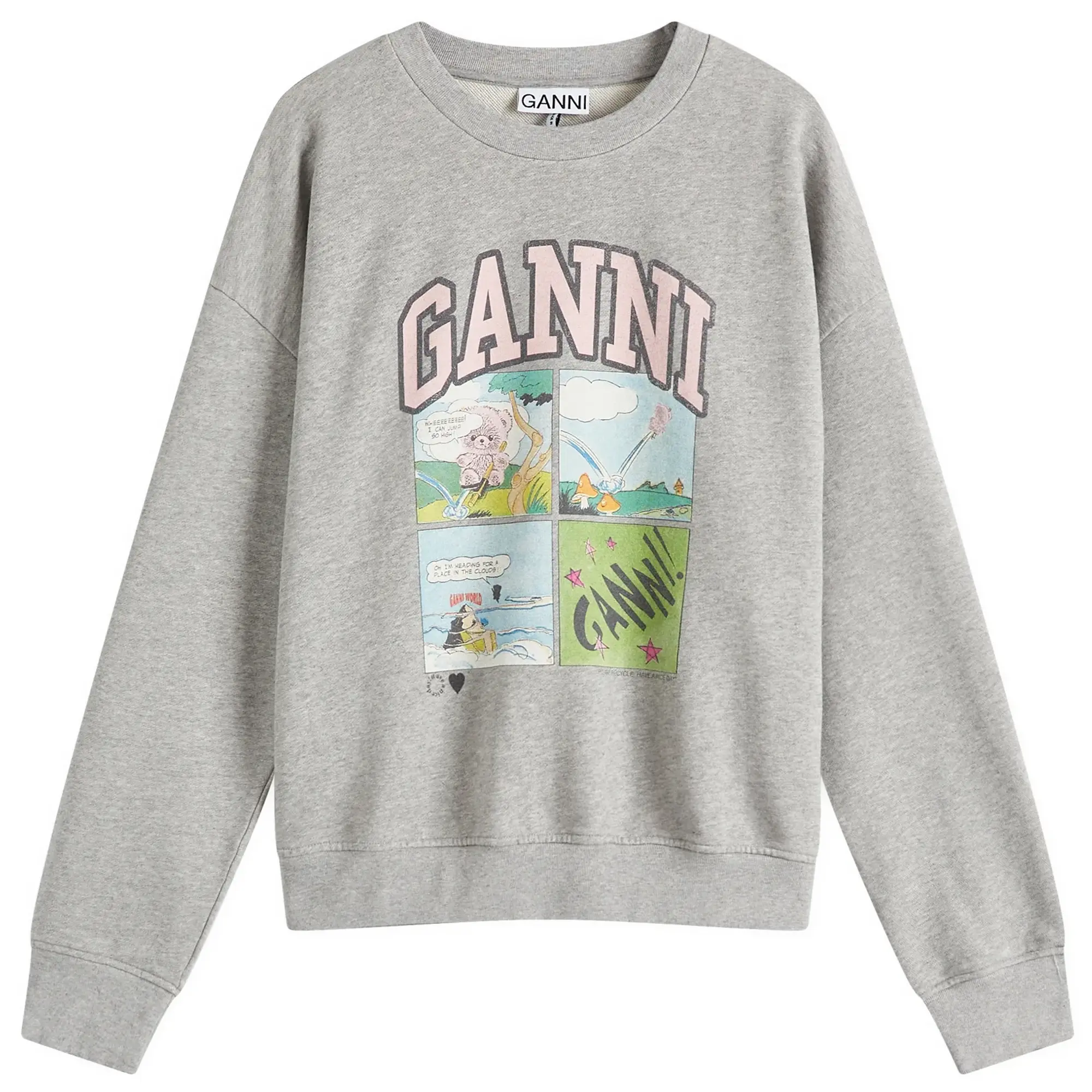 GANNI Women's Isoli BD Oversized Sweatshirt Paloma Melange