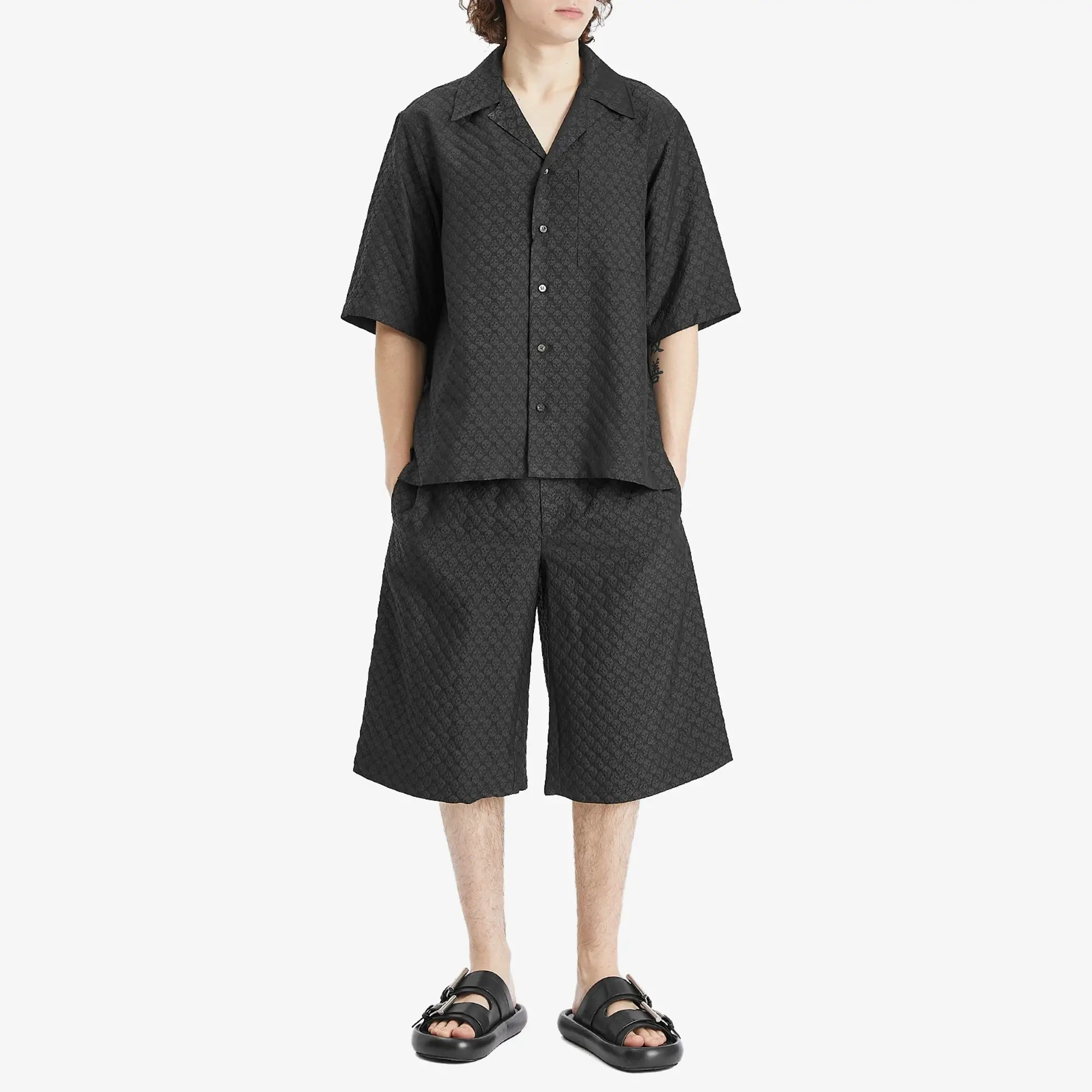 Alexander McQueen Men's Jacquard Skull Shorts Black/Black