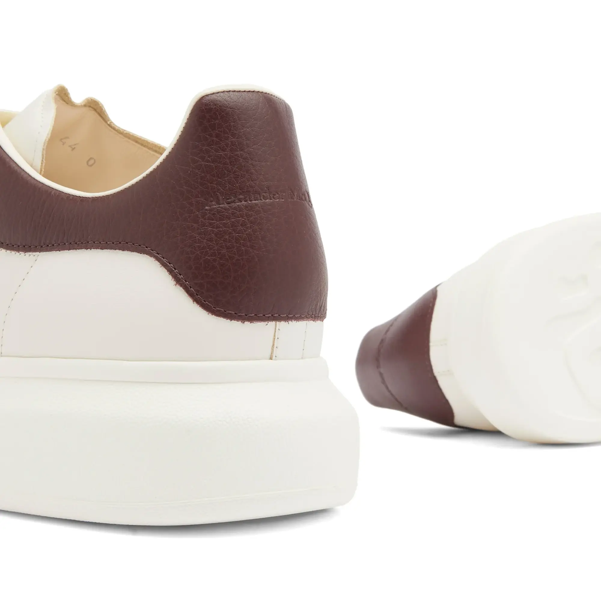 Alexander McQueen Men's Exaggerate Sole Leather Sneaker Off White/Bordeaux