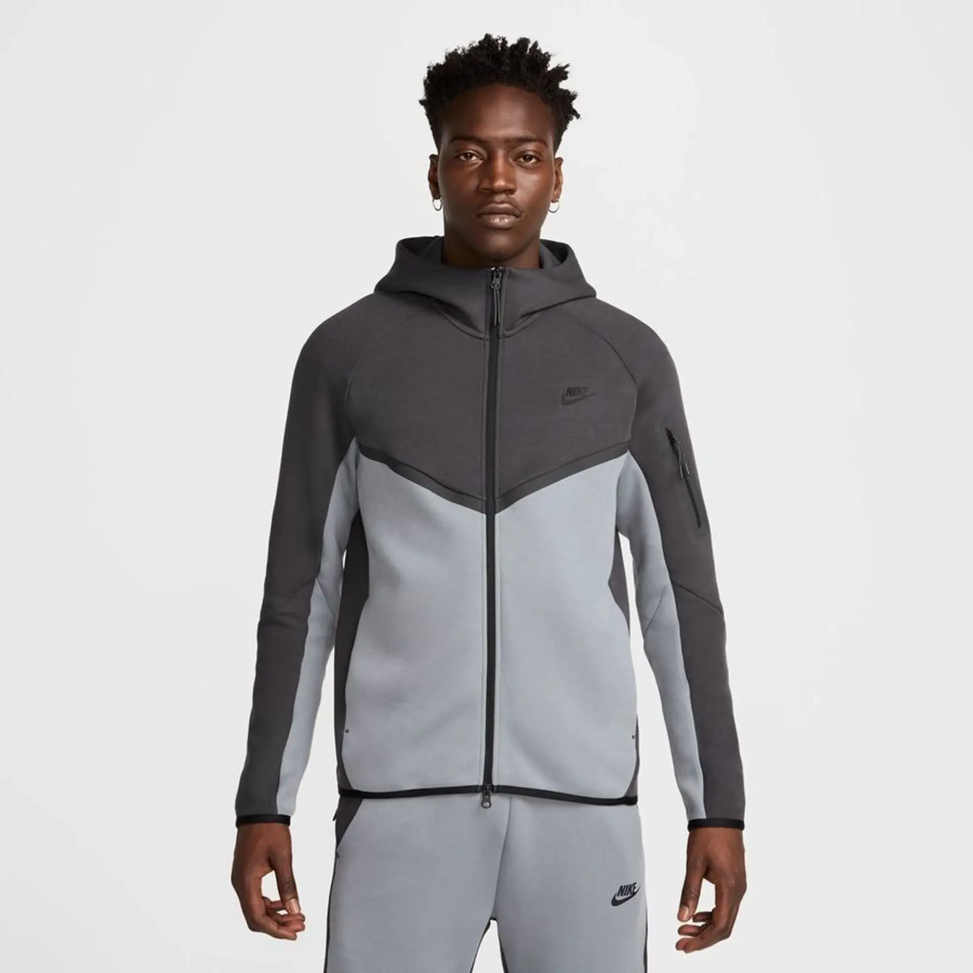 Nike Tech Fleece Windrunner Colour Block Hoodie - Grey - Size 2XL - Grey