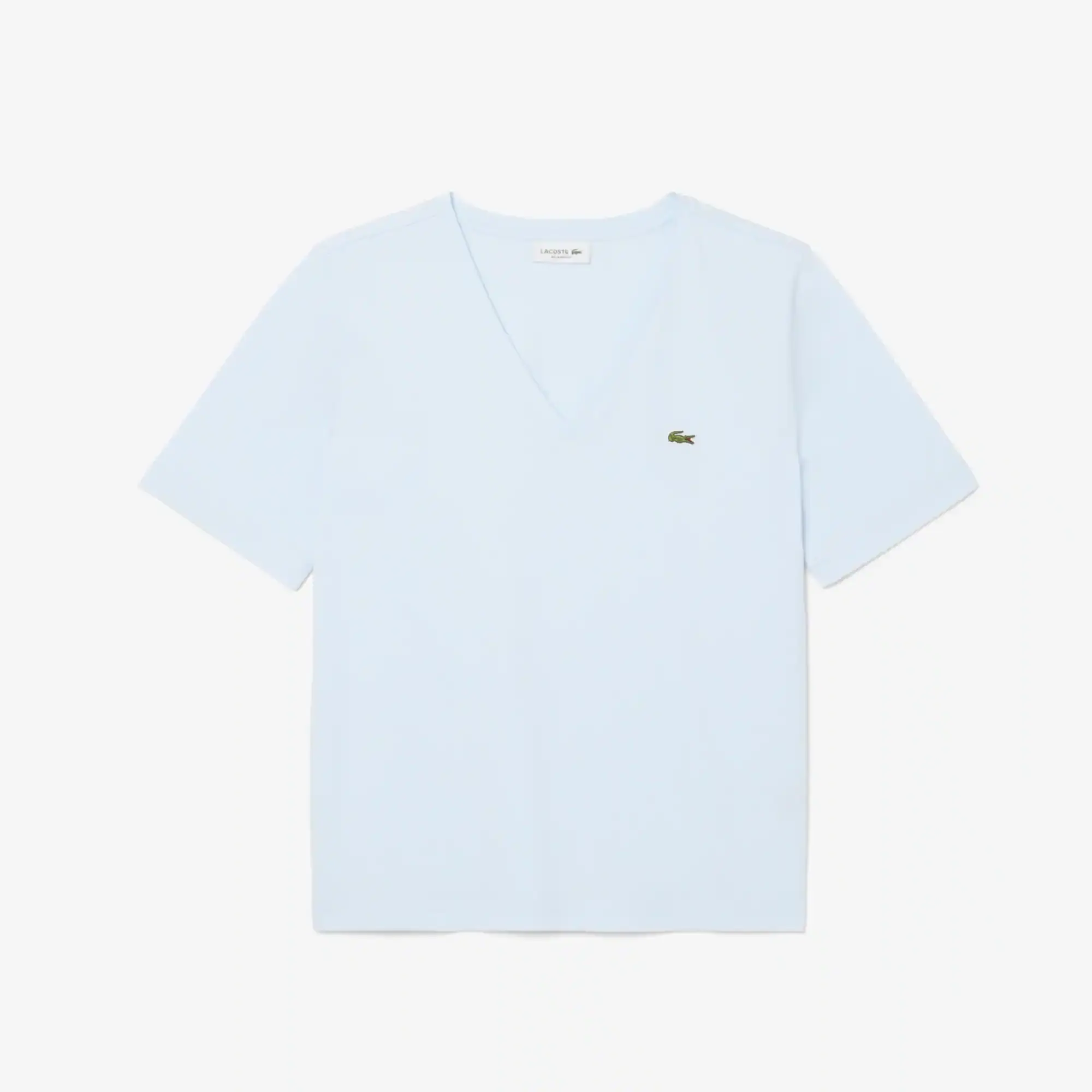 Lacoste Relaxed Fit Soft Cotton V Neck T-shirt - Light Blue