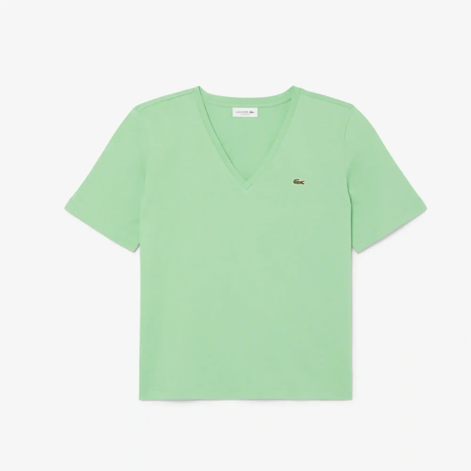Lacoste Relaxed Fit Soft Cotton V Neck T-shirt - Liamone Green