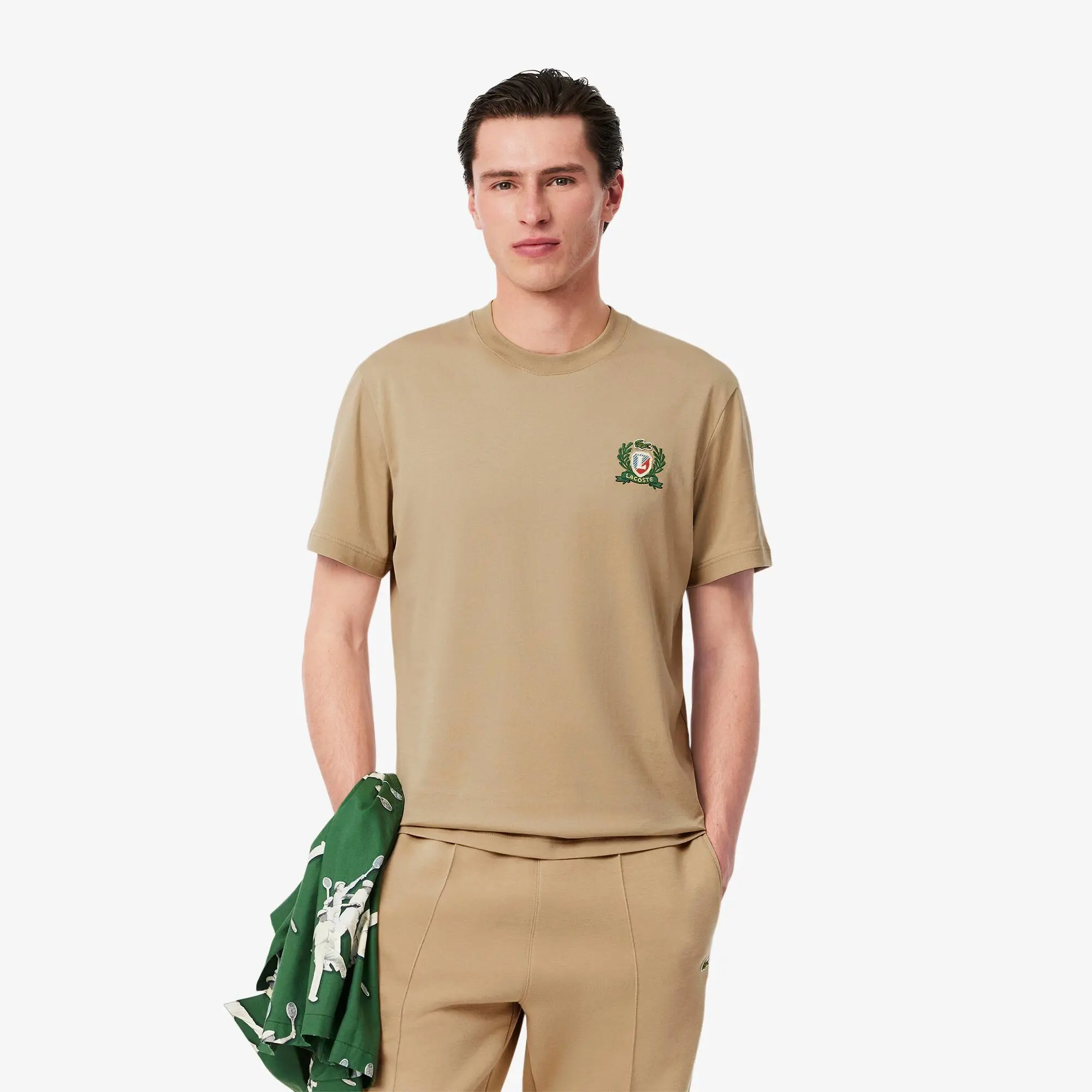 Lacoste French Made Embroidered Badge T-shirt - Beige