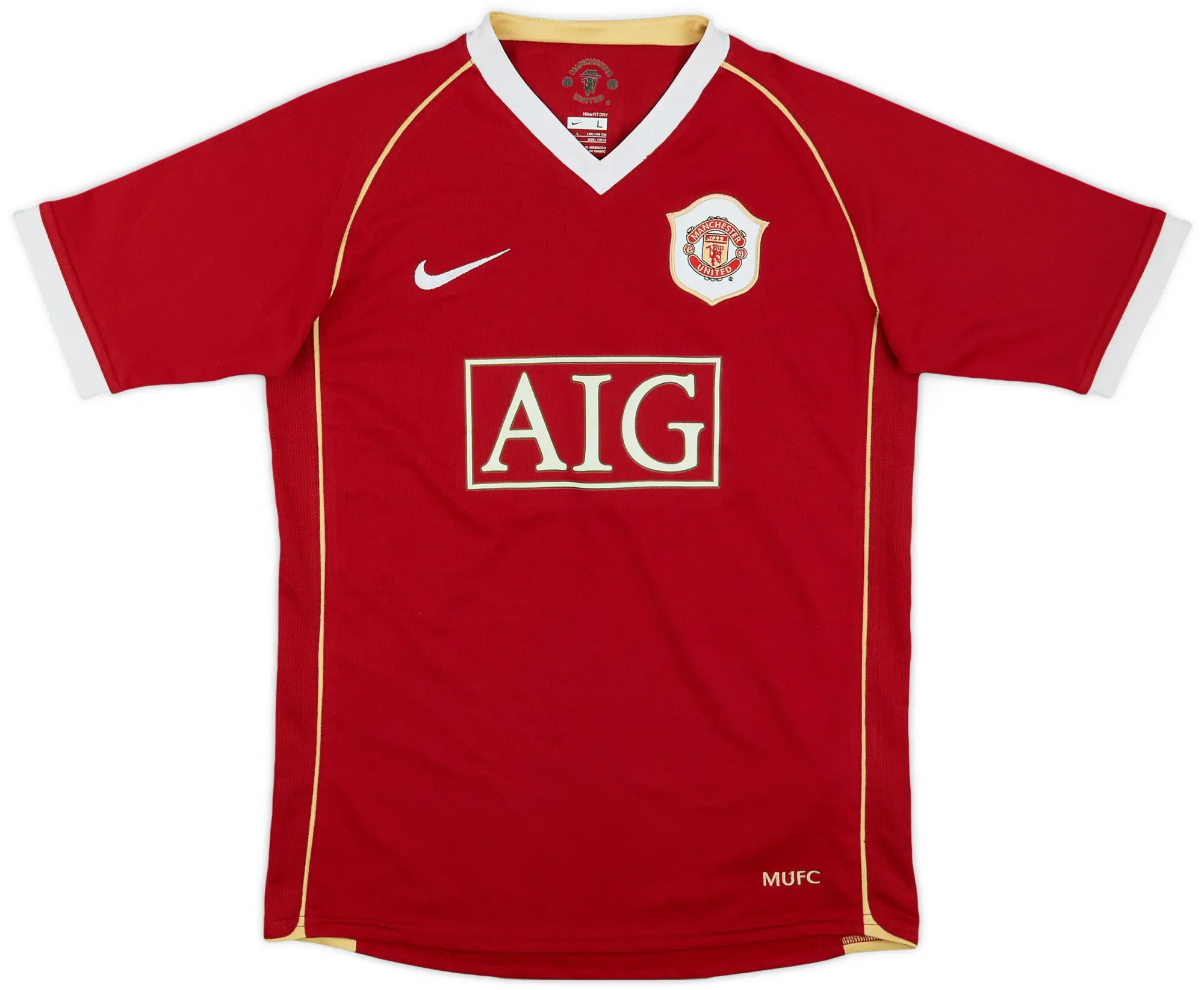 Nike 2007-09 Manchester United Home Shirt - 8/10 - (L.Boys)