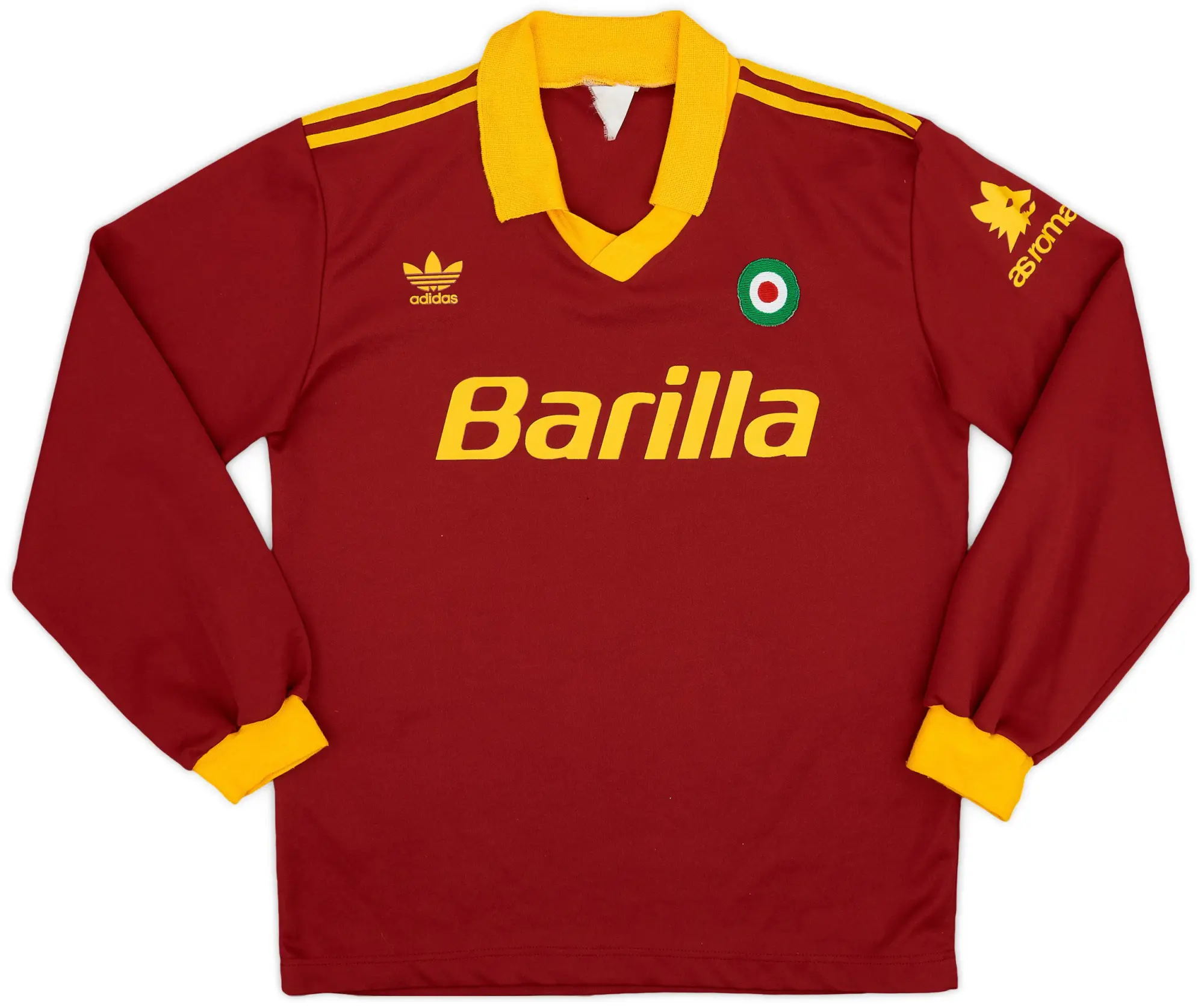 adidas 1991-92 Roma Home L/S Shirt - 7/10 - (S)