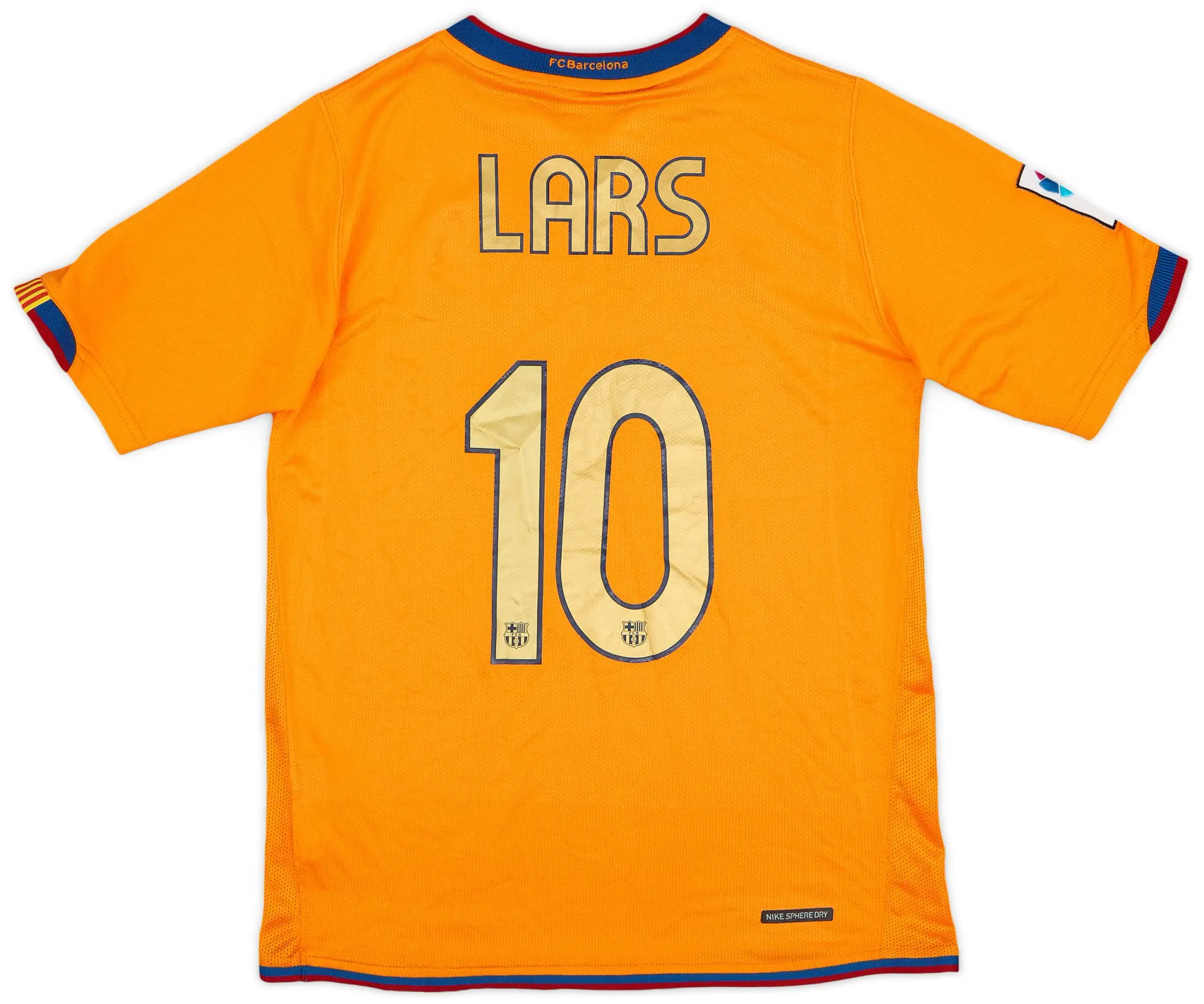 Nike 2006-08 Barcelona Away Shirt Lars #10 - 7/10 - (L.Boys)