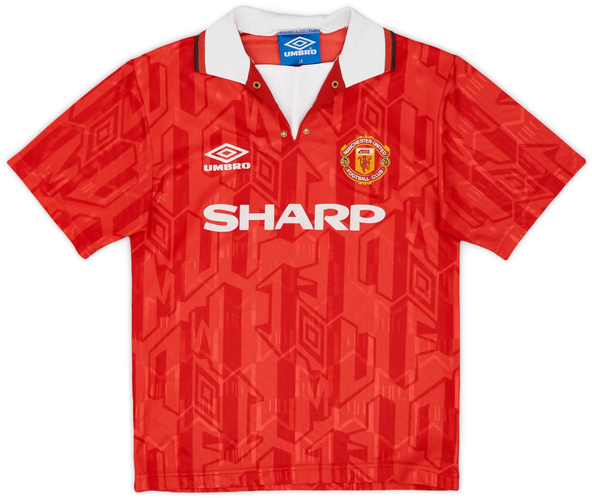 Umbro 1992-94 Manchester United Home Shirt - 8/10 - (L.Boys)