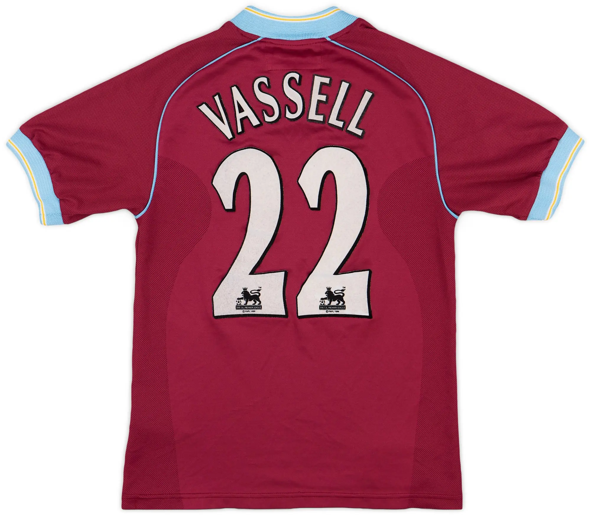 Diadora 2001-02 Aston Villa Home Shirt Vassell #22 - 8/10 - (M.Boys)