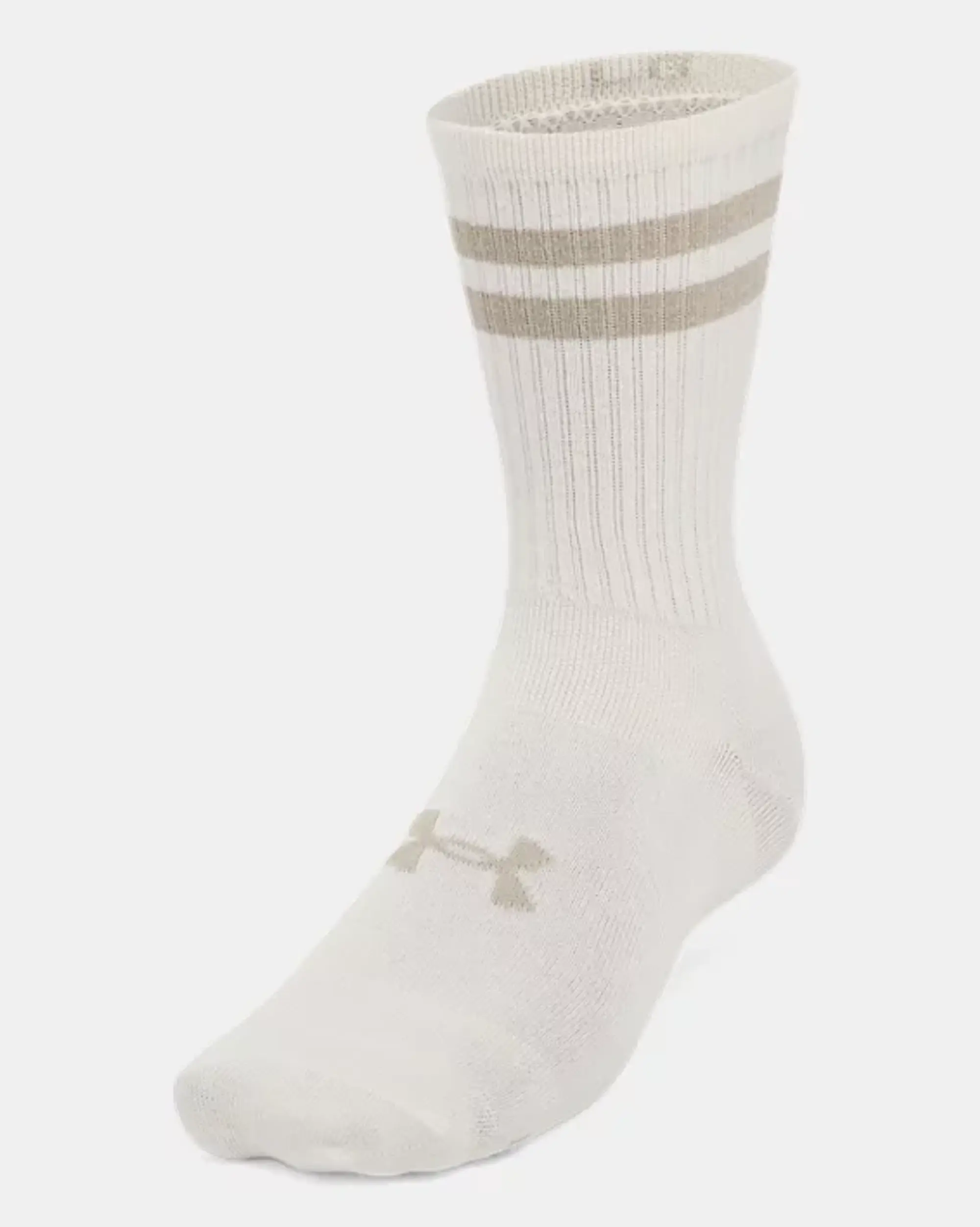 Unisex  Under Armour  Essential 6-Pack Crew Socks Stone / Stone / Timberwolf Taupe XL
