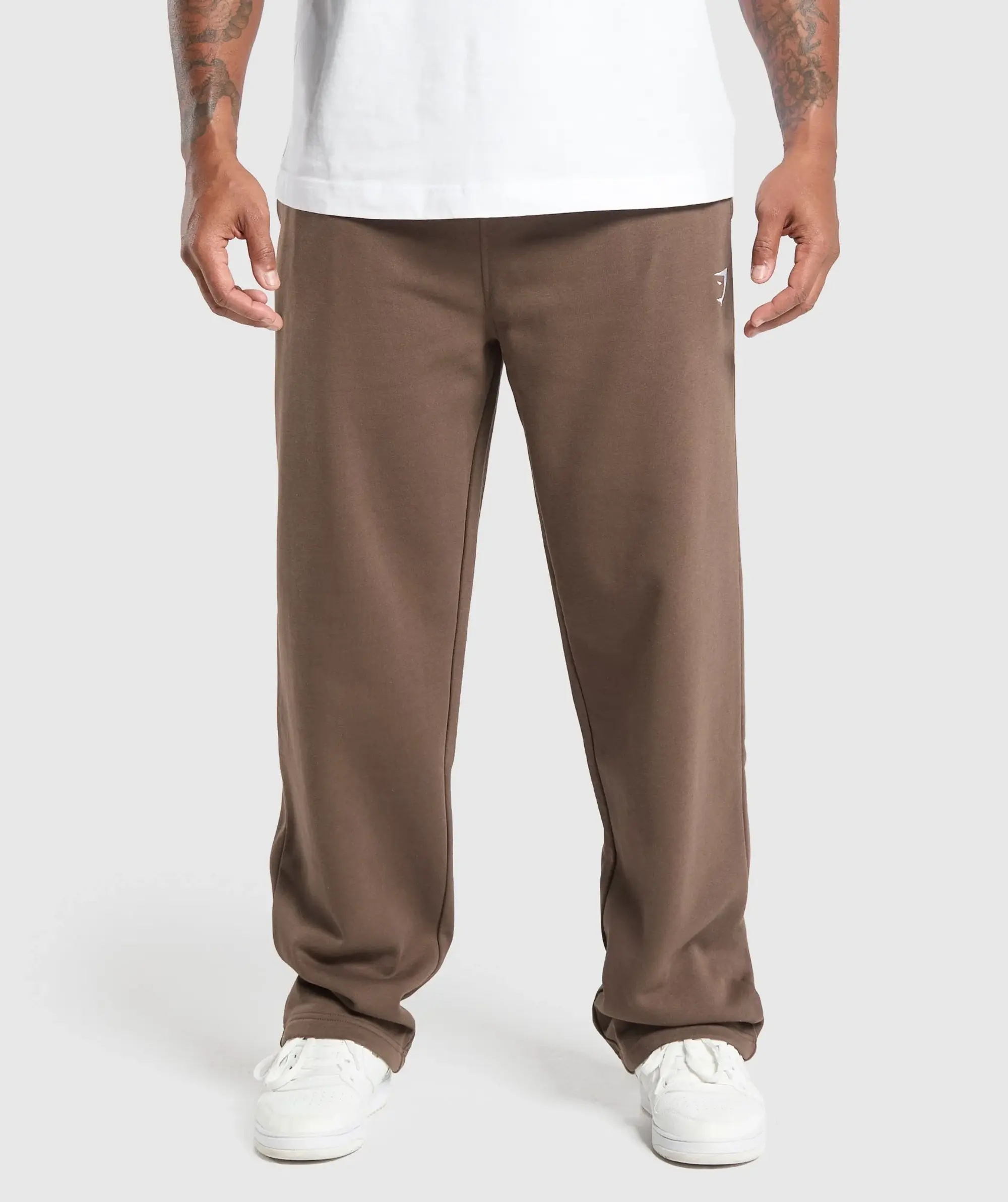 Gymshark Crest Straight Leg Joggers - Walnut Brown