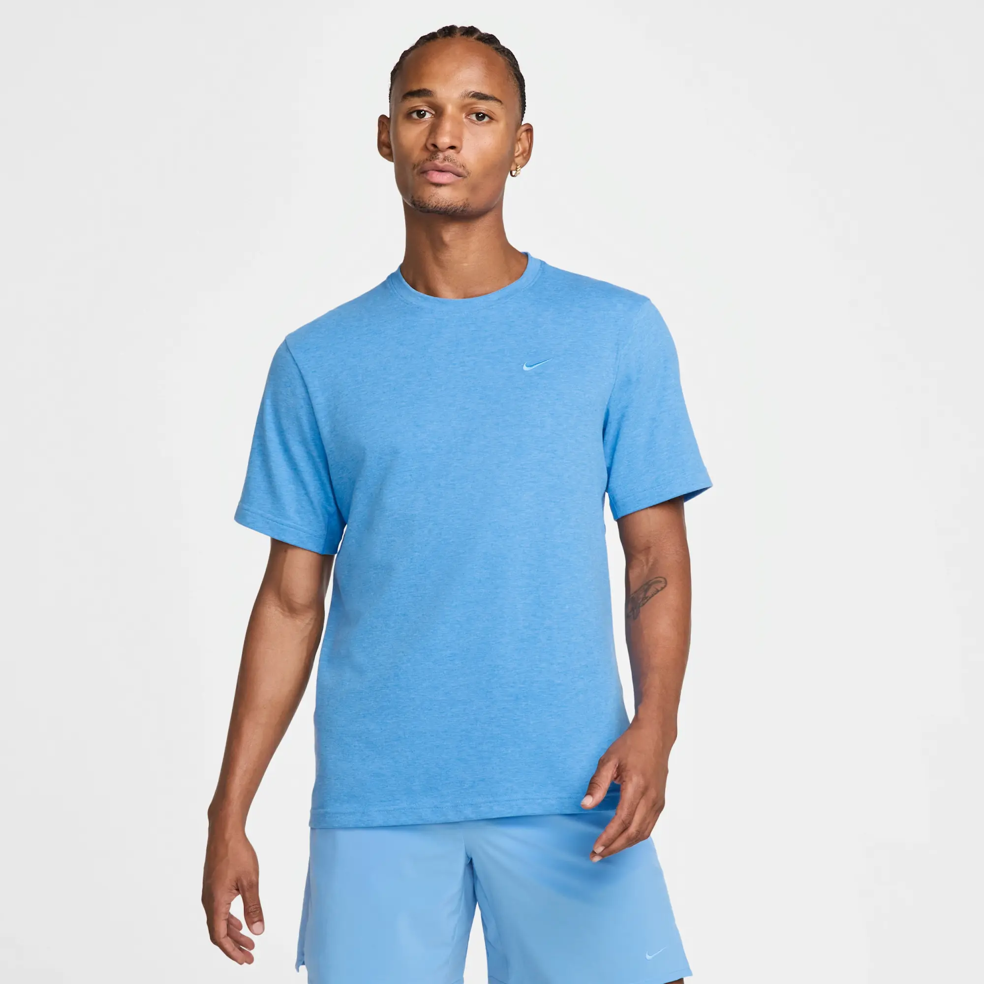 Nike Primary Men's Dri-FIT Short-sleeve Versatile Top - Blue - Cotton/Polyester