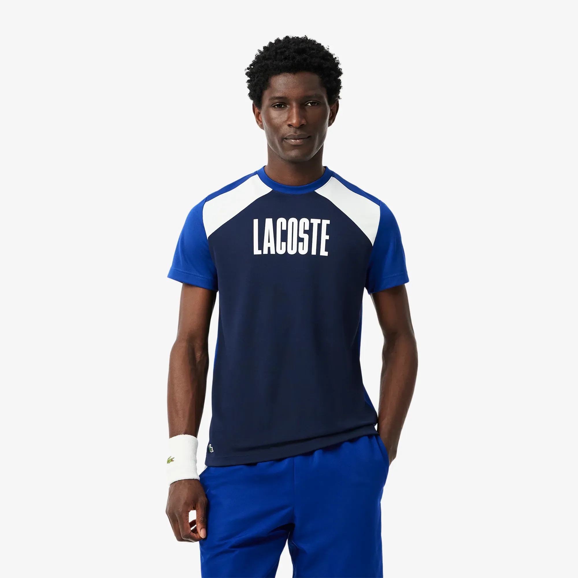 Lacoste Sport Colour-Block T-shirt - Navy Blue / Blue / White