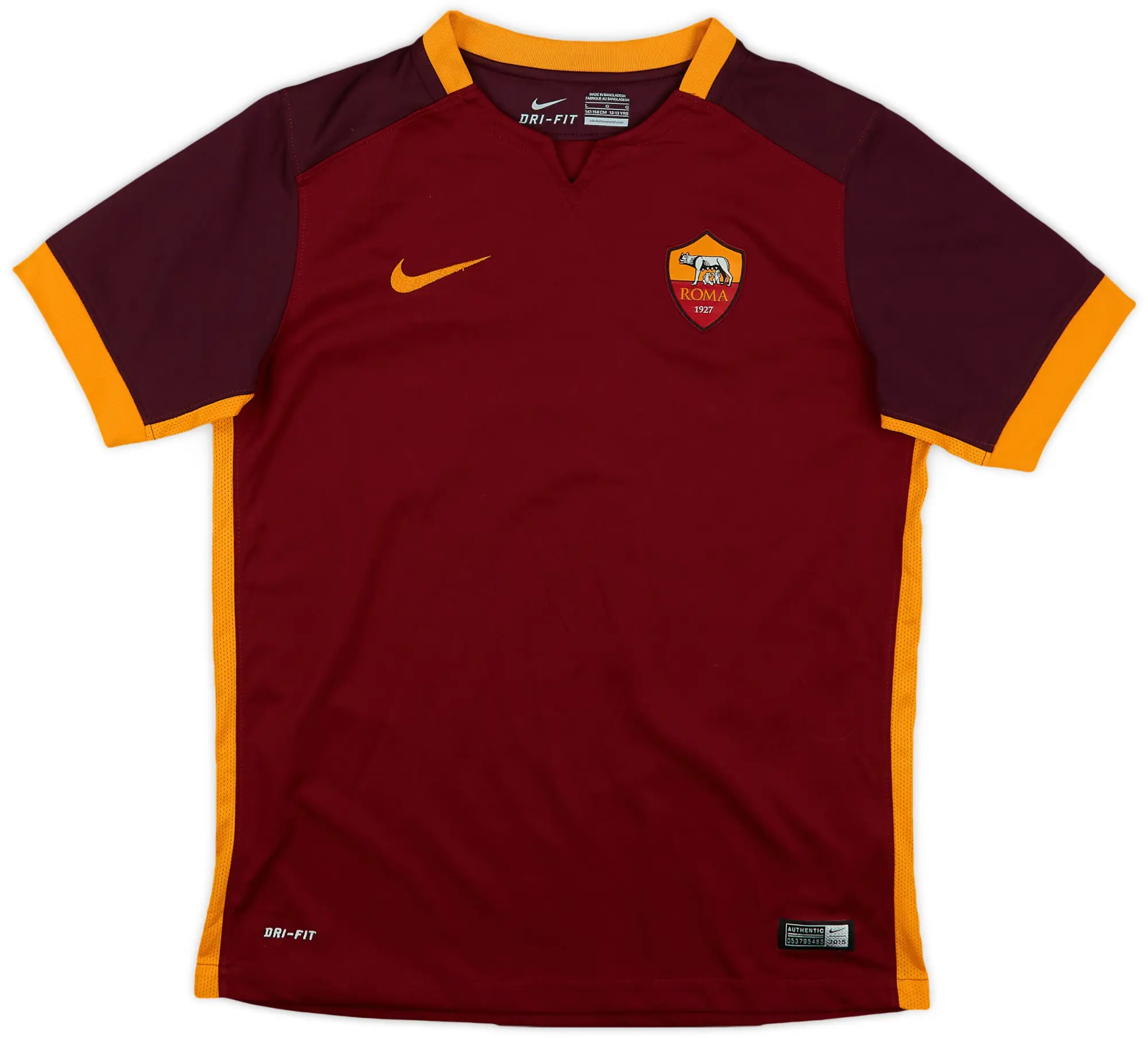 Nike 2015-16 Roma Home Shirt - 8/10 - (L.Boys)