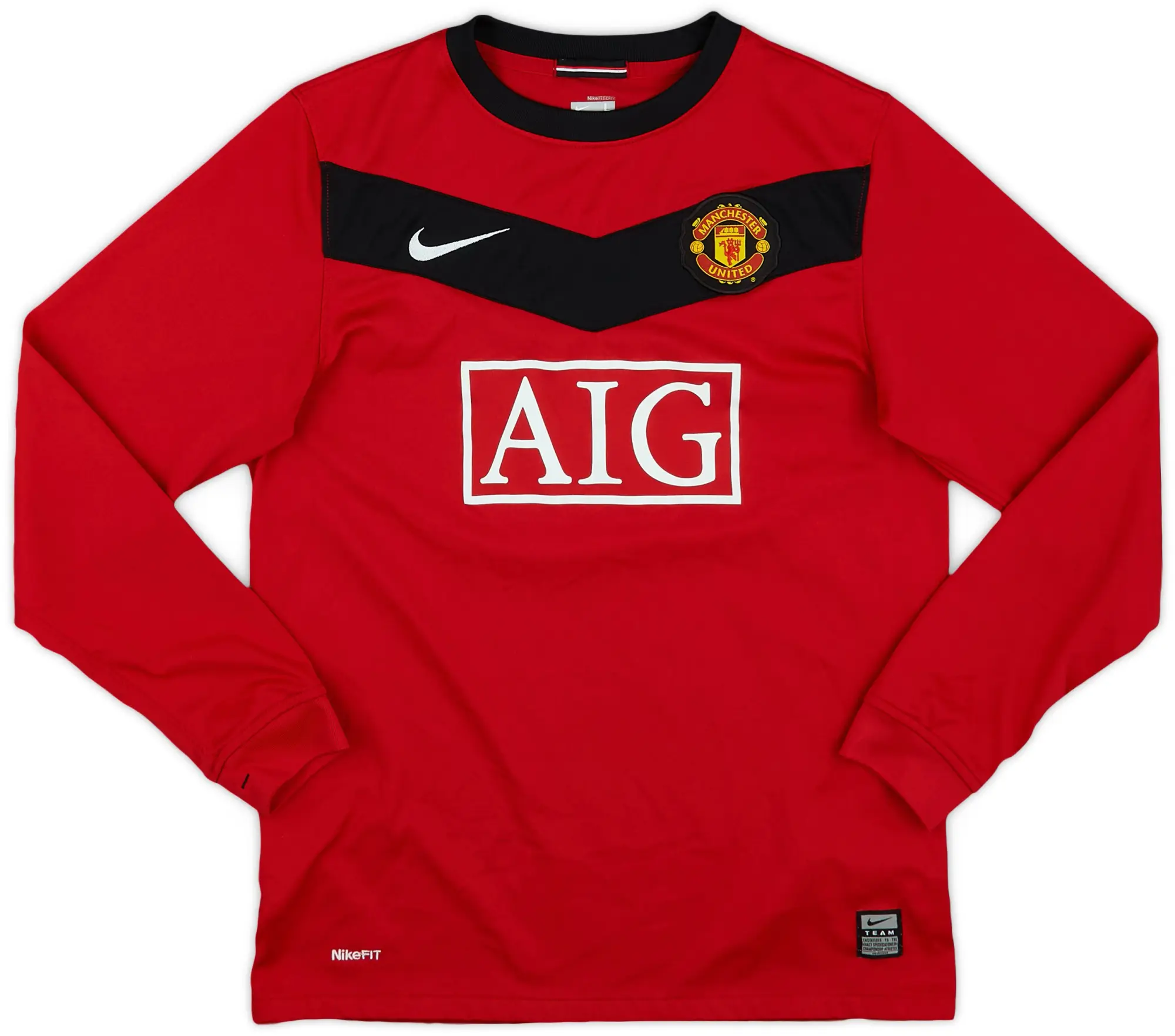 Nike 2009-10 Manchester United Home L/S Shirt - 8/10 - (L.Boys)