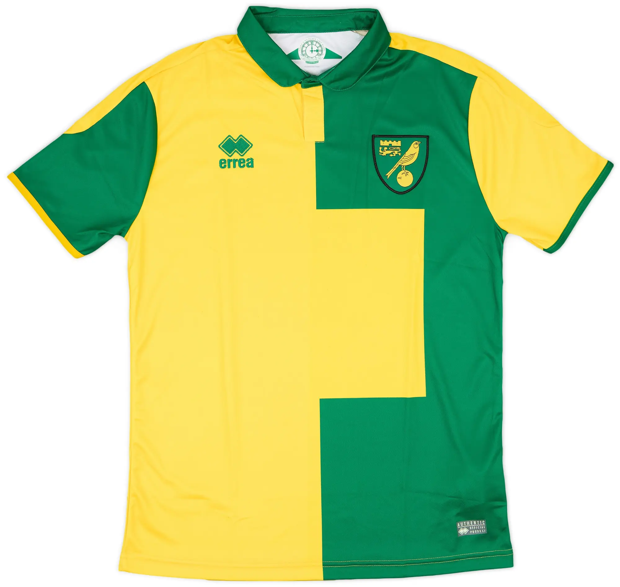 Errea 2015-16 Norwich Home Shirt - 8/10 - (L)