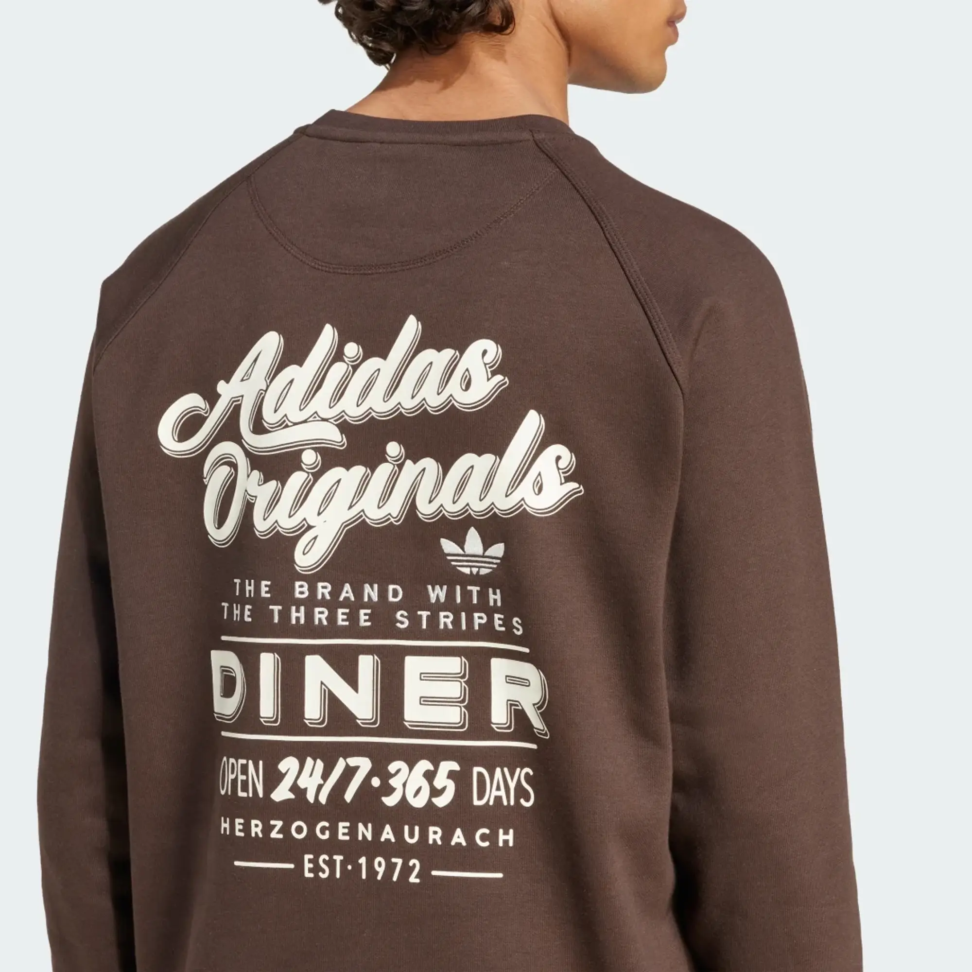 Adidas Originals Diner Graphic Sweatshirt In Brown