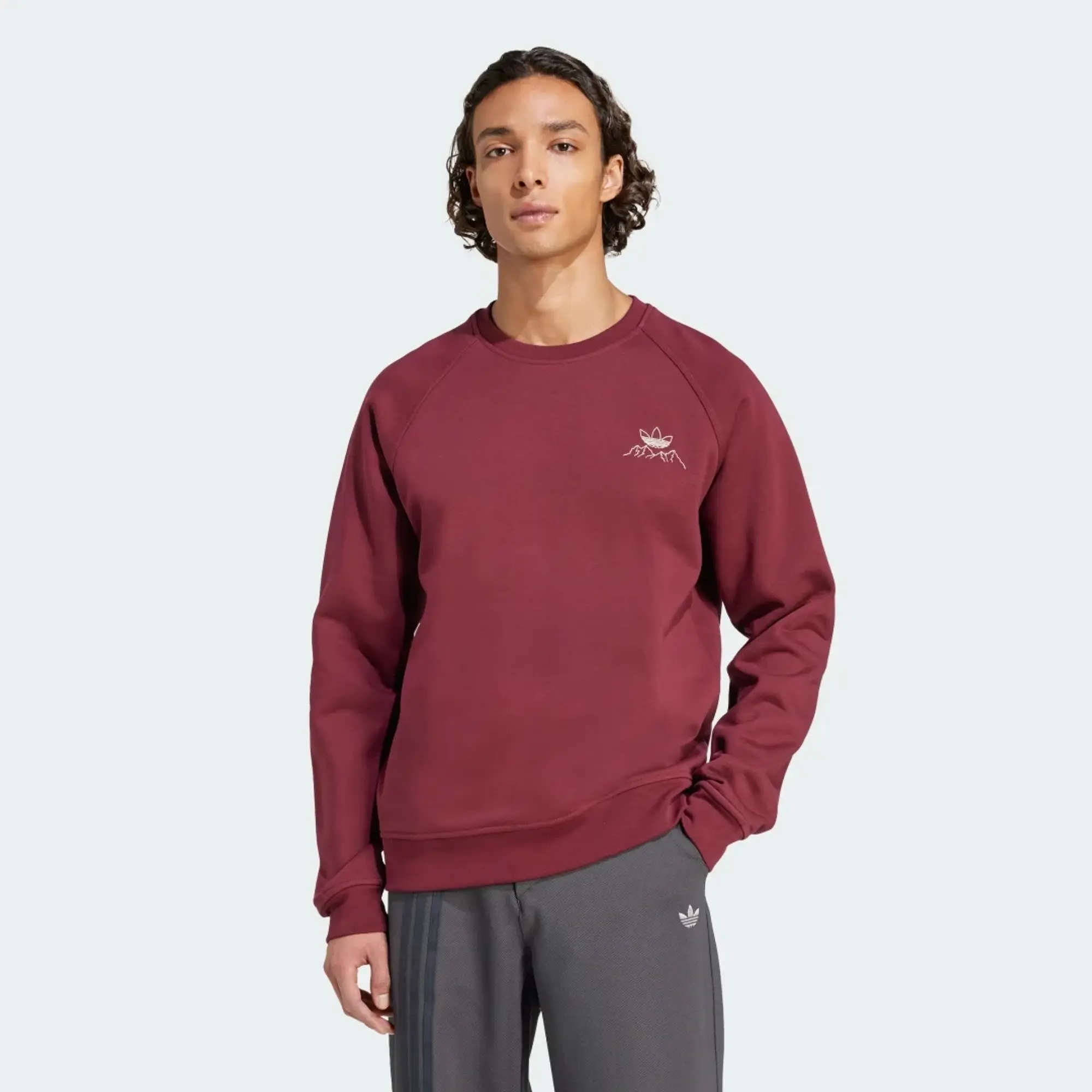 adidas Winter Resort Mountain Graphic Fleece Crewneck Sweatshirt