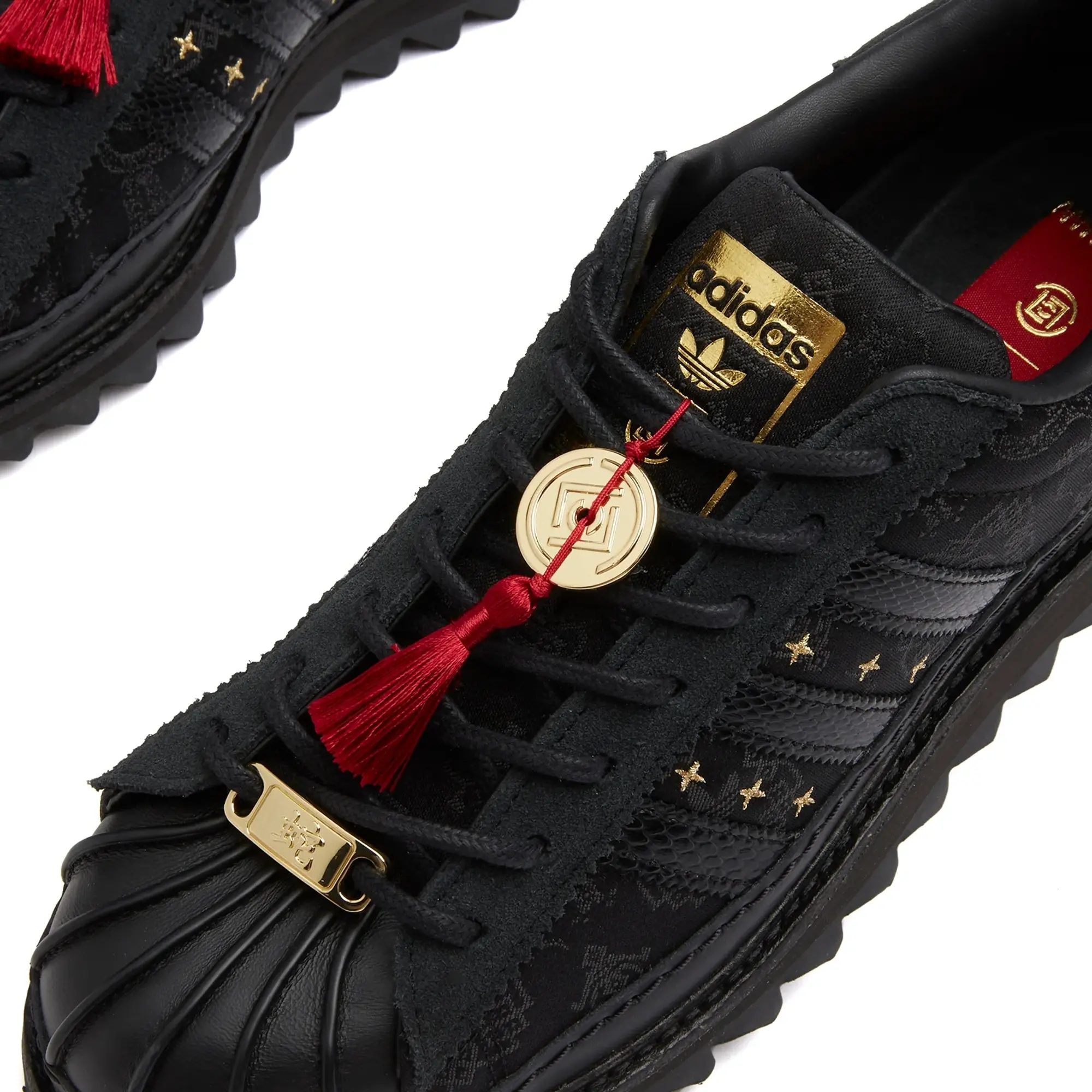 adidas x Clot Superstar Sneaker Core Black/Carbon/Gold Metal