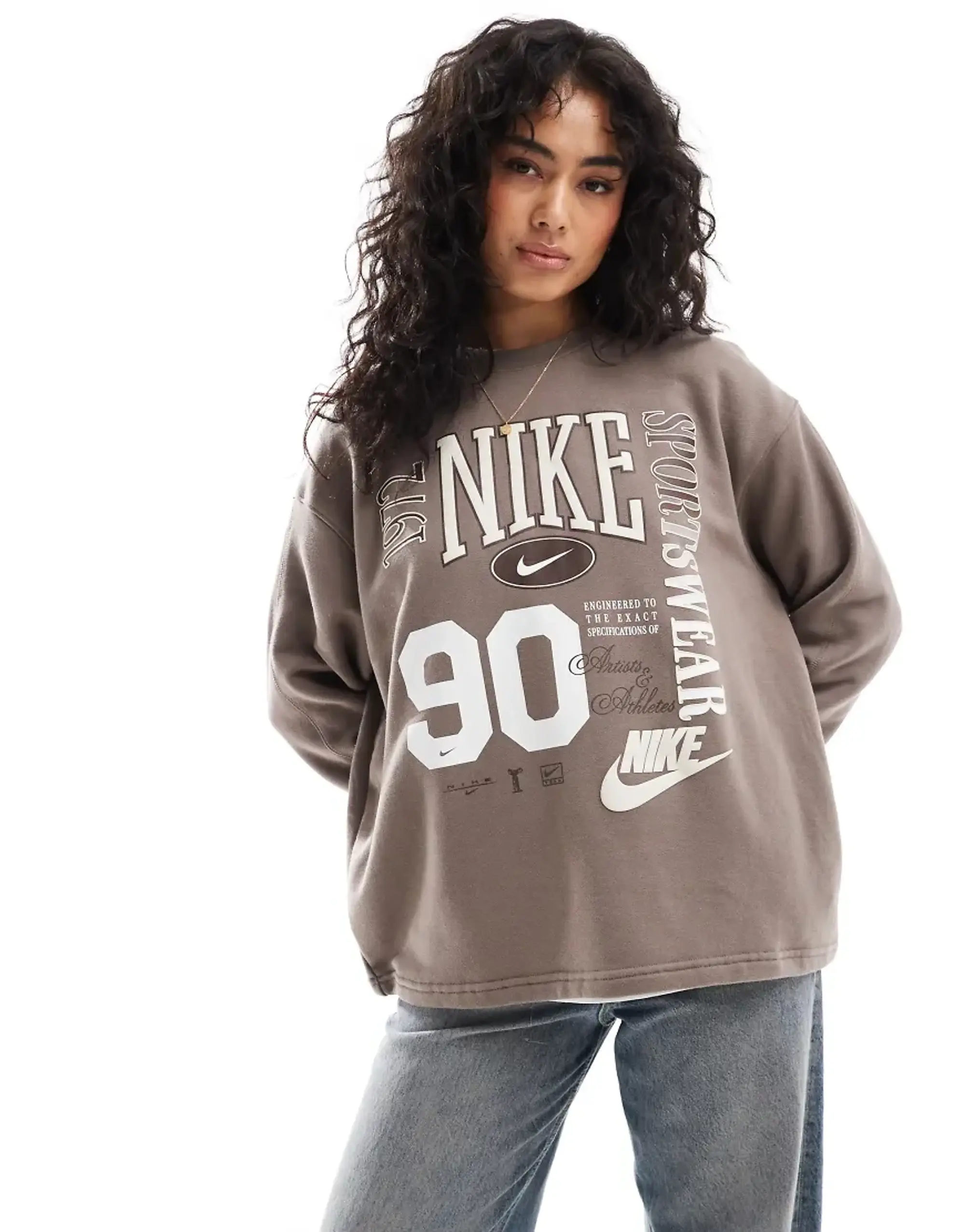 Nike Street Logo Sweatshirt In Brown