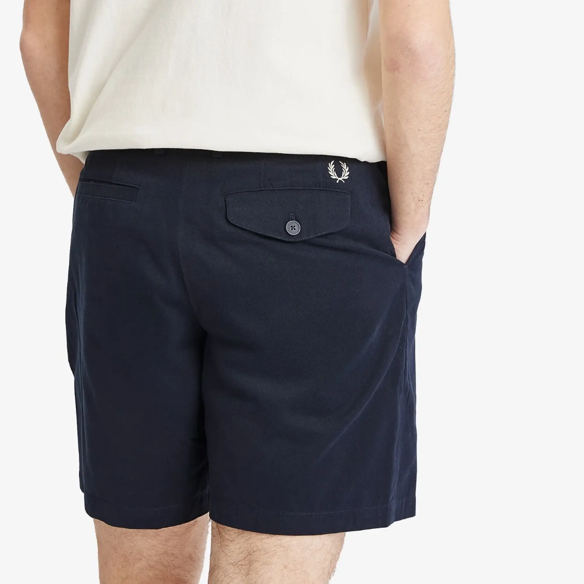 Fred Perry Men's Pleated Shorts Navy