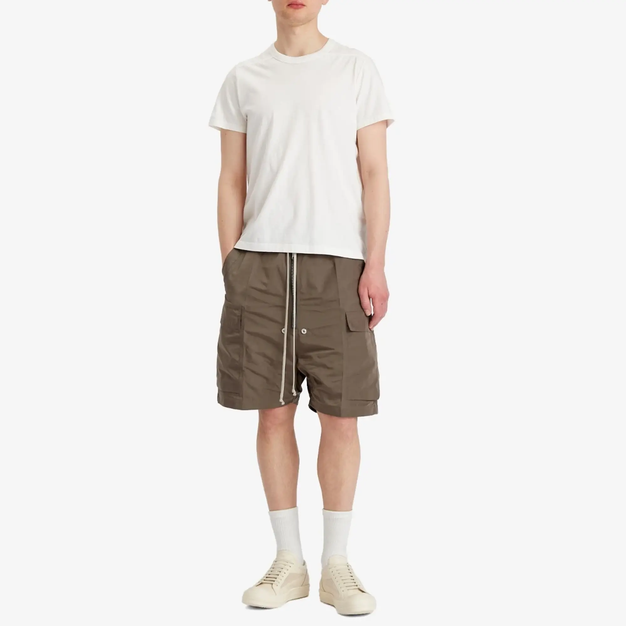 Rick Owens Men's Cargobela Tech Shorts Dust