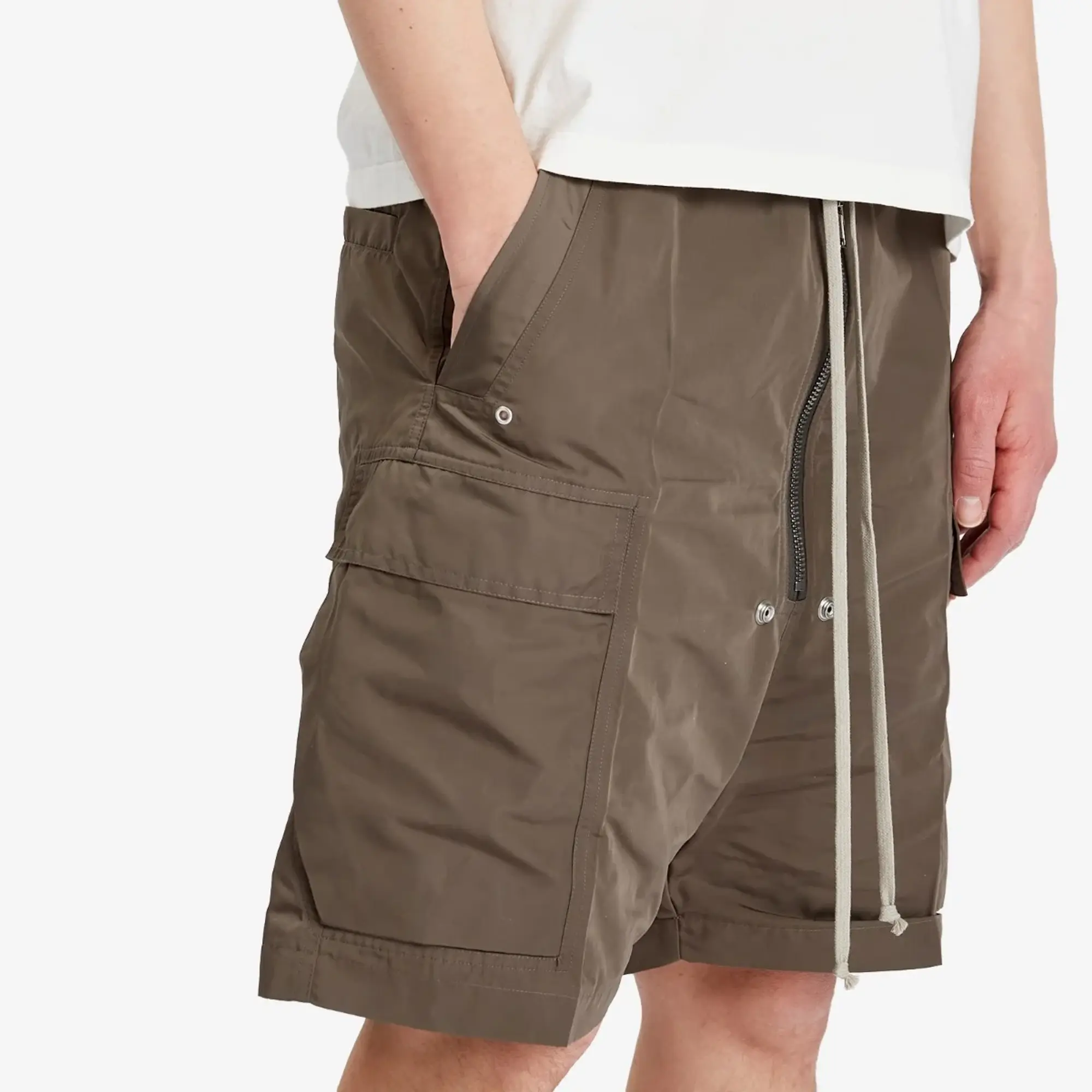 Rick Owens Men's Cargobela Tech Shorts Dust