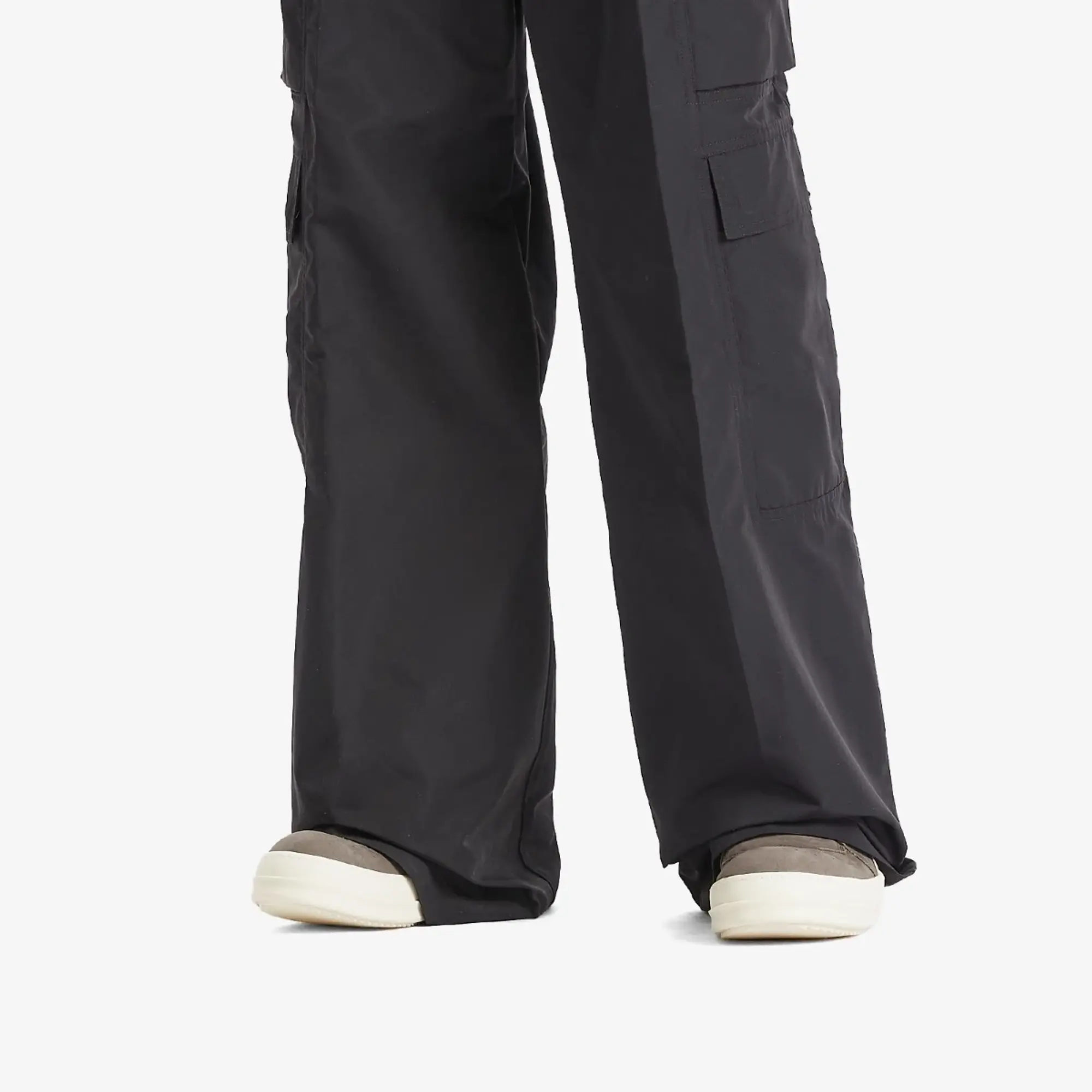 Rick Owens Men's Leather and Nubuck Geobasket Sneakers Dust/Milk