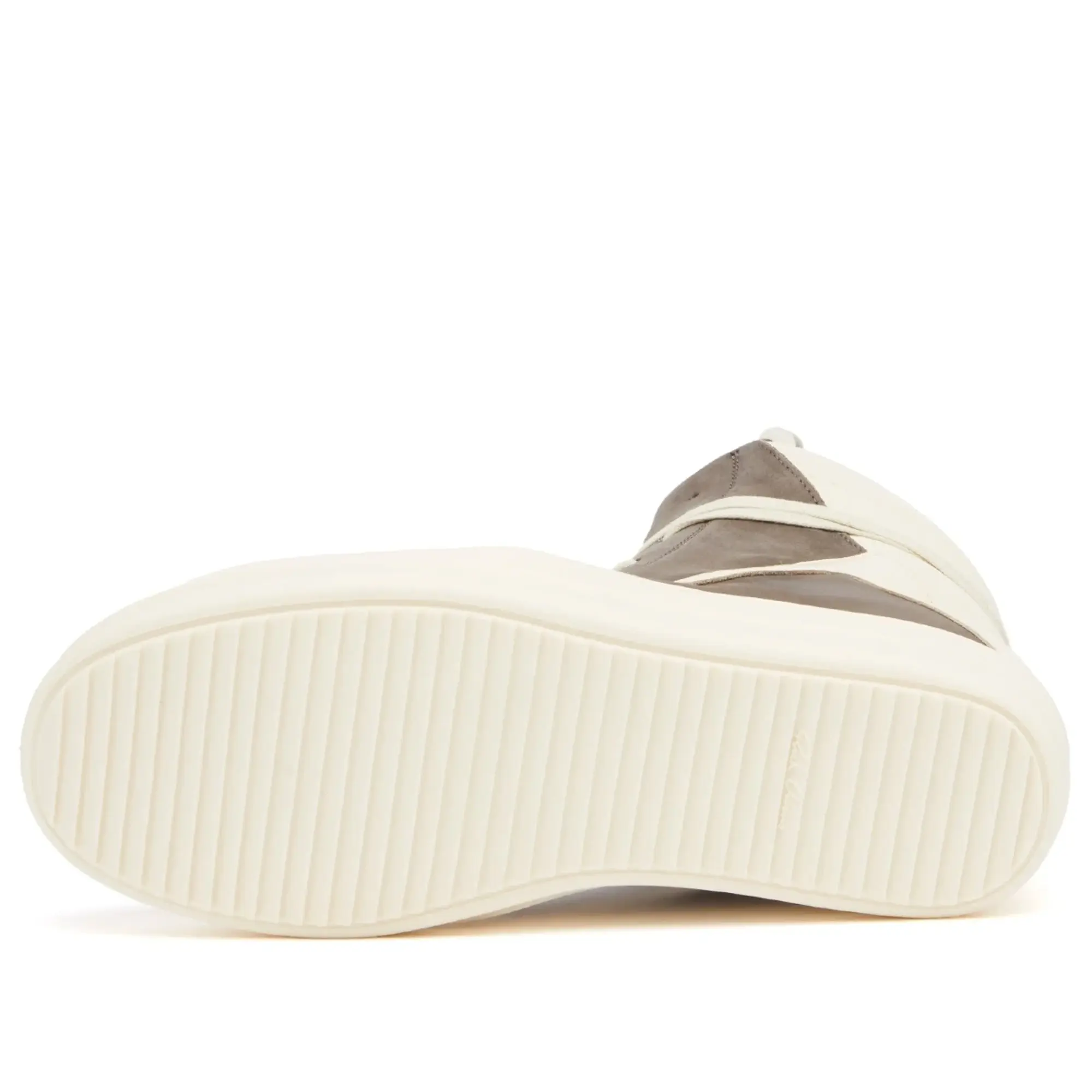 Rick Owens Men's Leather and Nubuck Geobasket Sneakers Dust/Milk