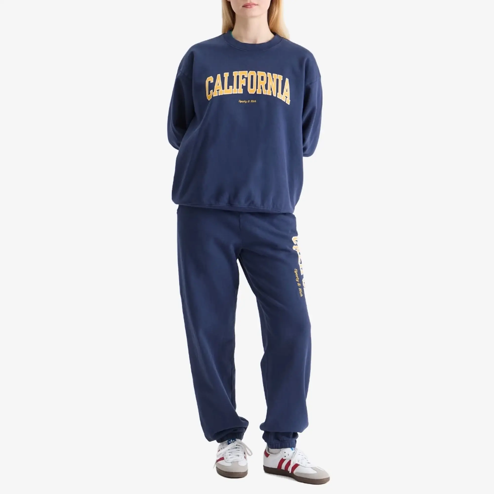 Sporty & Rich Women's California Crewneck Navy Gold/White